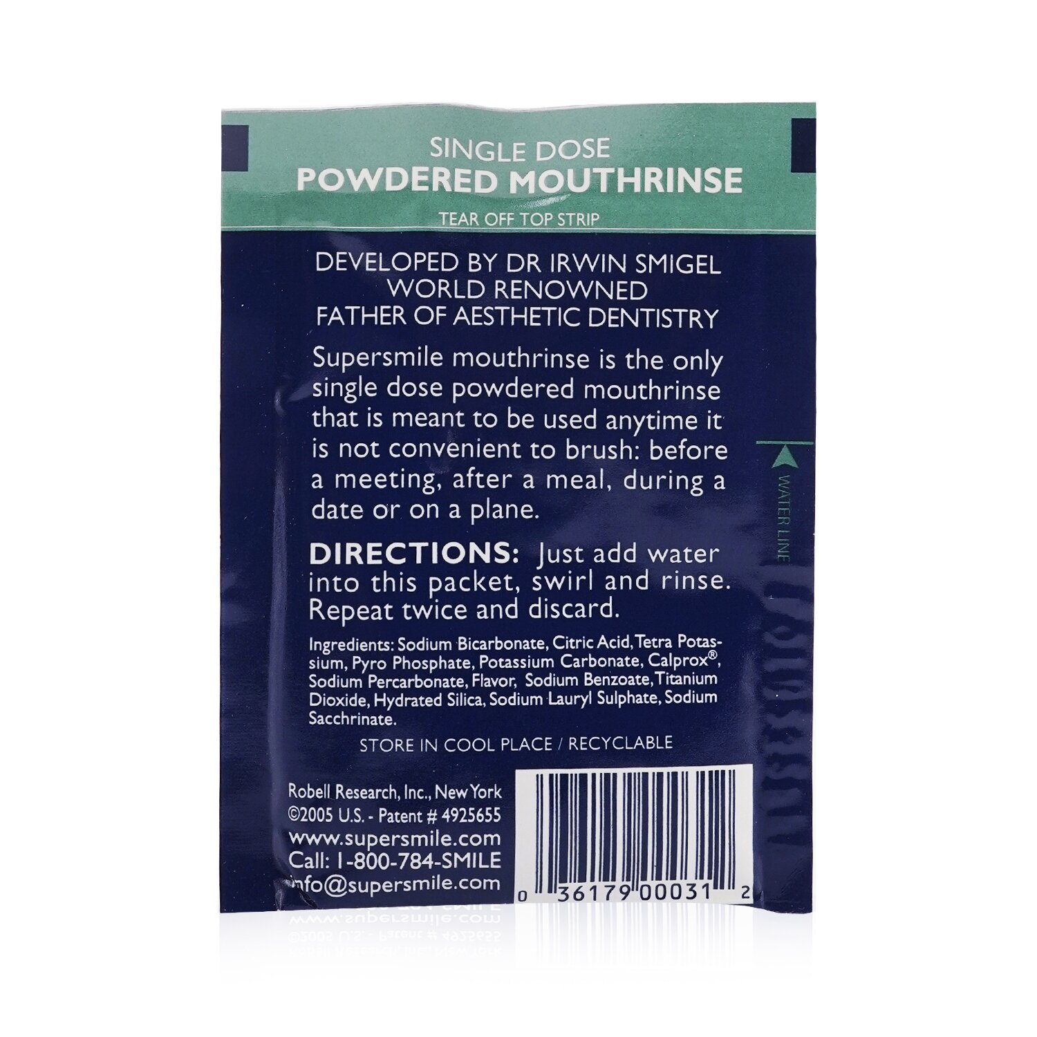 Supersmile Single Dose Powdered Mouthrinse - No Alcohol/Sugar (Box Slightly Damaged) 60x1.7g/0.06oz