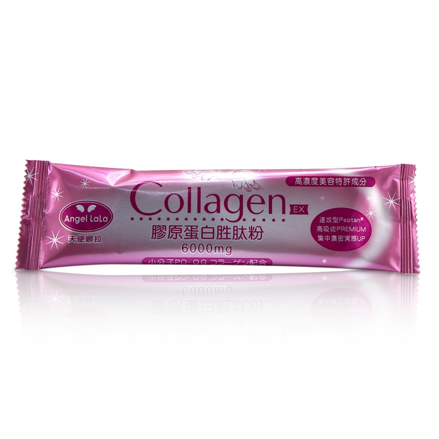 Angel LaLa EX Collagen Patent PO-OG Proteoglycan 6000mg Collagen Powder - Milk Flavoured (Exp. 20/08/2022) 15x8g