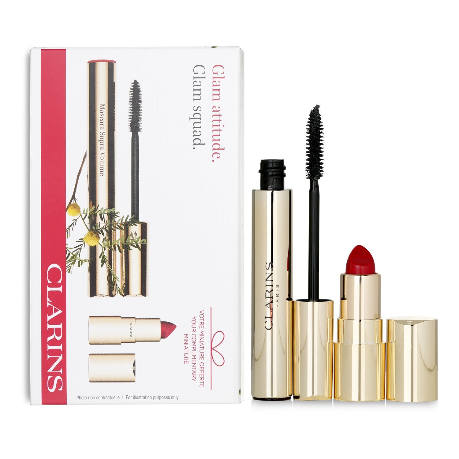 Clarins Supra Volume Mascara + Joli Rouge Set 2pcs