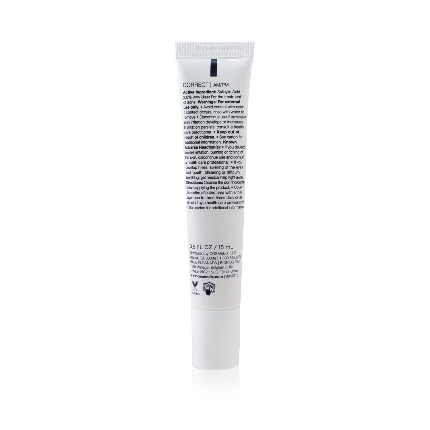 CosMedix Correct Rapid Relief Acne Treatment (Exp. Date 12/2022) 15ml/0.5oz
