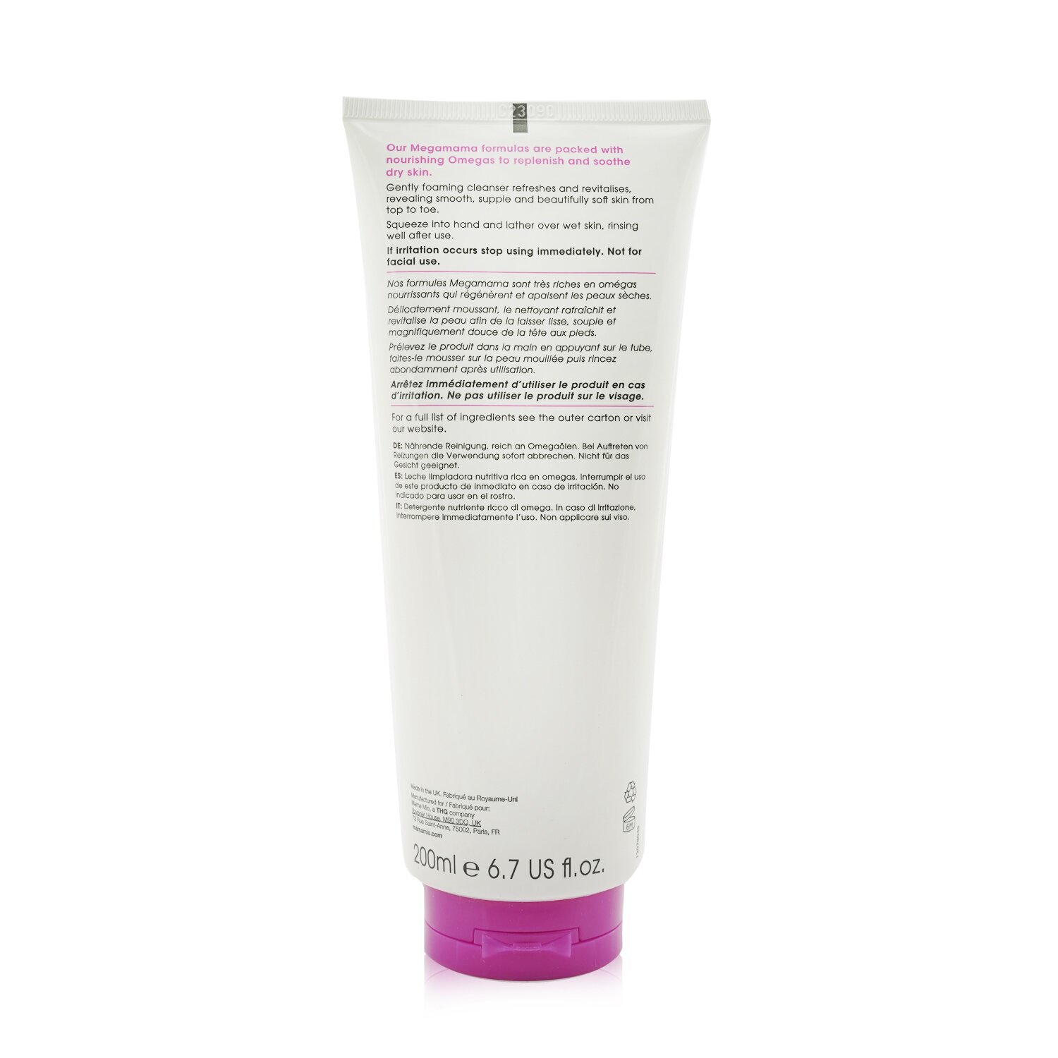 Mama Mio Megamama Shower Milk - Omega Rich Nourishing Cleanser (Box Slightly Damaged) 200ml/6.7oz
