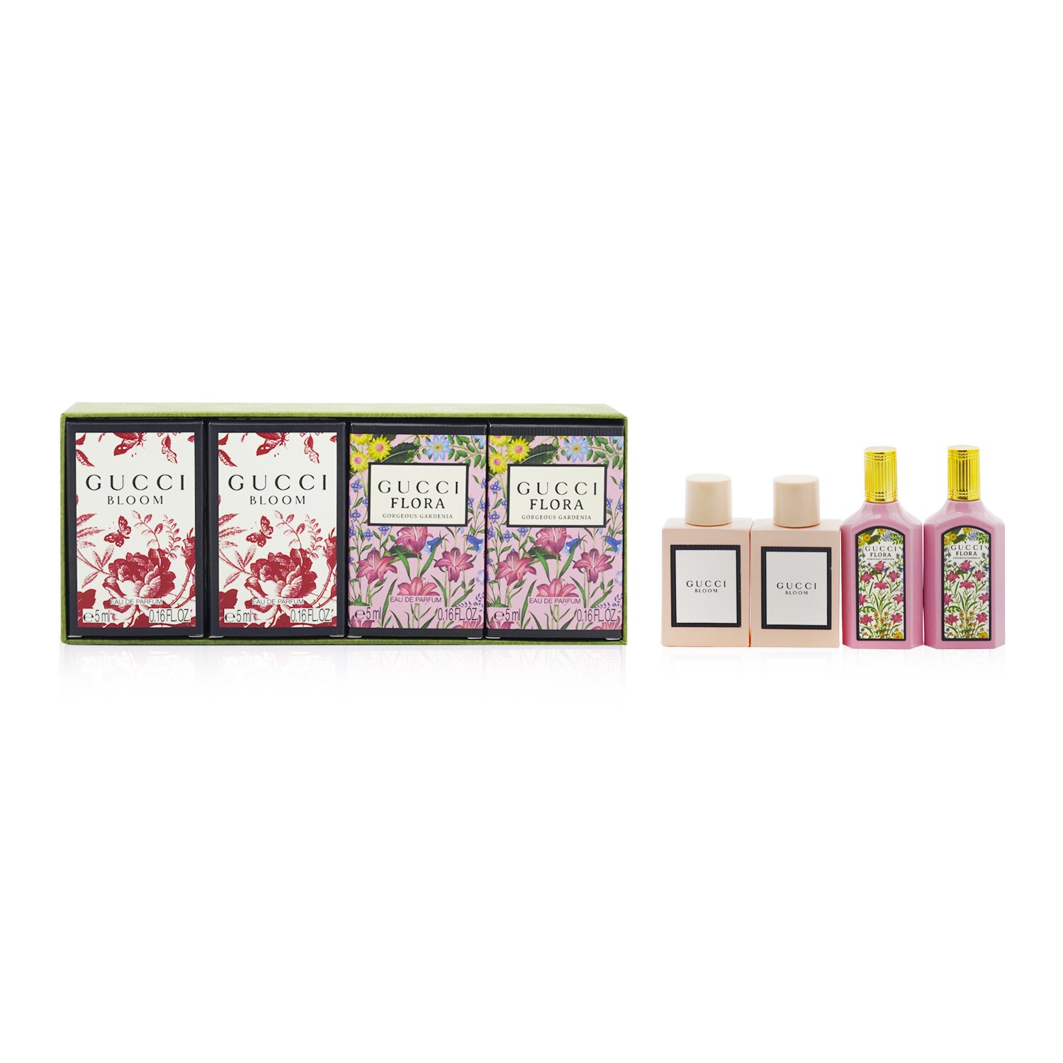 Gucci Miniatures Coffret: 2x Bloom EDP + 2x Flora Gorgeous Gardenia EDP 4x5ml/0.16oz