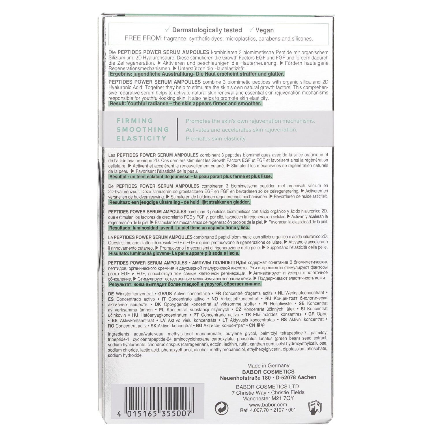 Babor Doctor Babor Power Serum Ampoules - Peptides 7x2ml/0.06oz