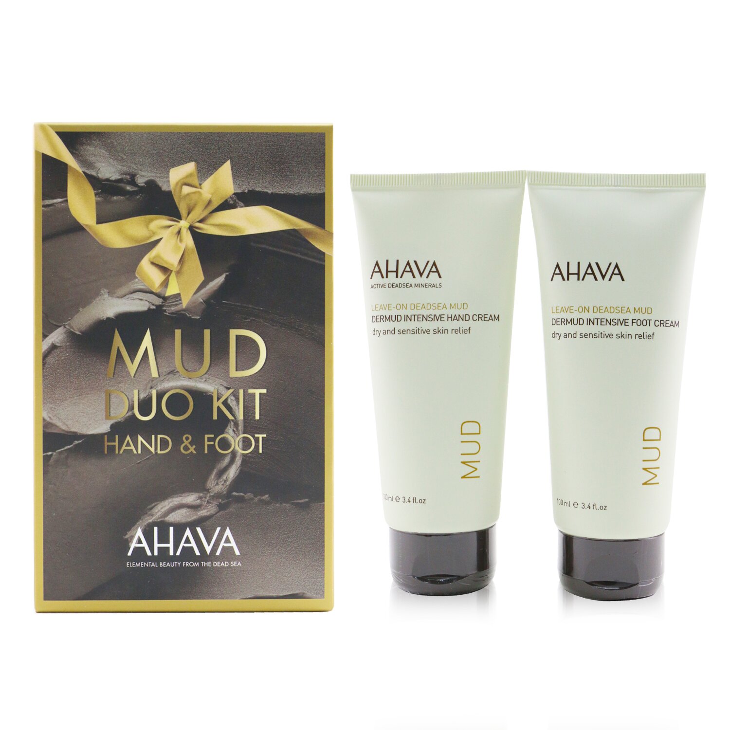 Ahava Mud Hand & Foot Duo Kit: Dermud Intensive Hand Cream 100ml+ Dermud Intensive Foot Cream 100ml 2pcs