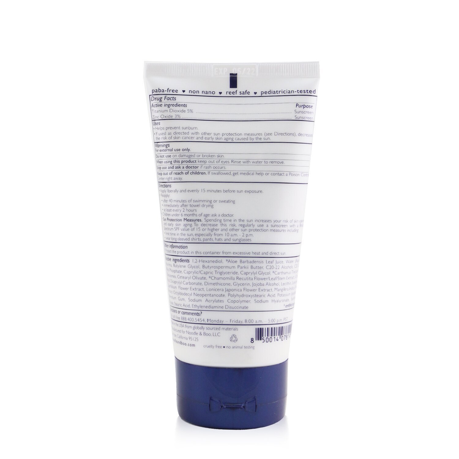 Noodle & Boo Play-Day Mineral Sunscreen SPF-30 - For Face & Body (Exp. Date 06/2022) 113.4g/4oz