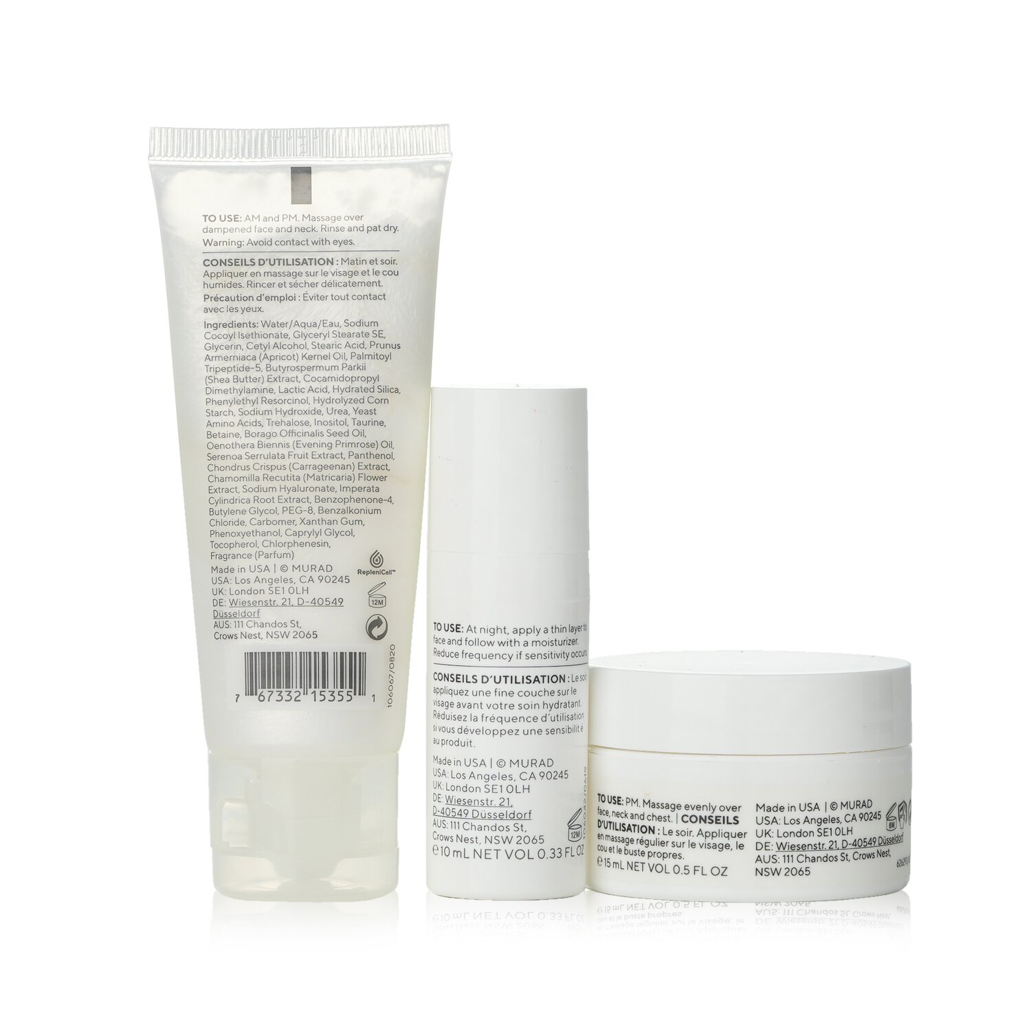 Murad Revive Anywhere with Murad Set: Renewing Cleansing Cream 45ml+ Renewal Serum 10ml+ Renewal Night Cream 15m 3pcs
