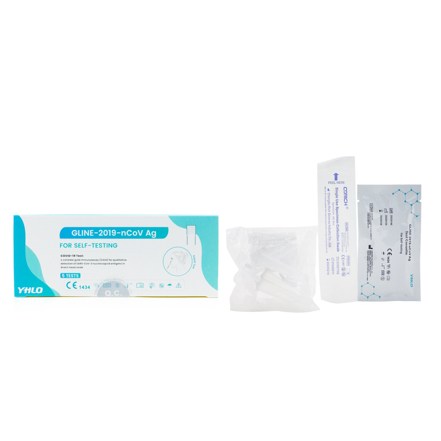 YHLO GLINE-2019-nCoV Ag COVID-19 Self-Testing Kit (Colloidal Gold Immunoassay) 100 Test