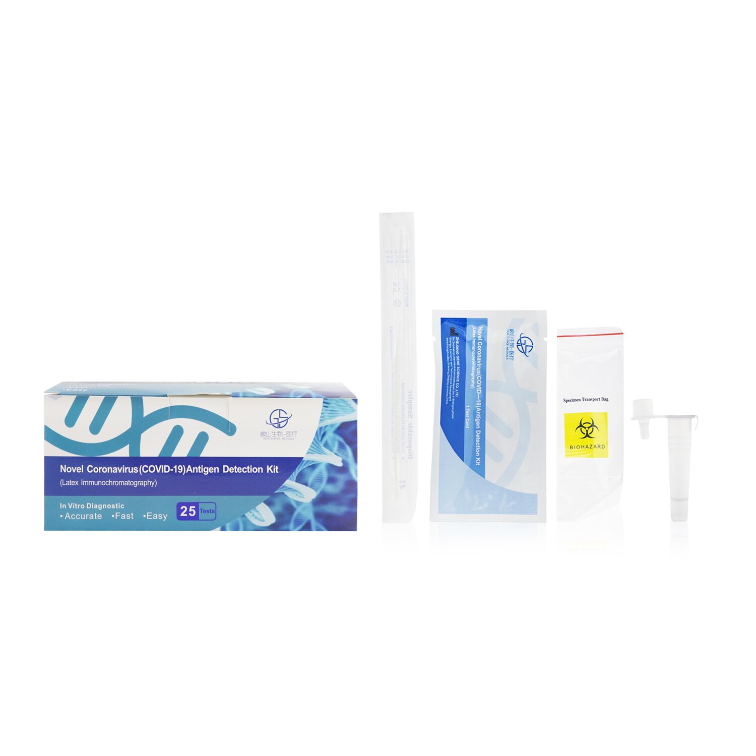 Gene Science Novel Coronavirus (COVID-19) Antigen Detection Kit (Latex Immunochromatography) 25 Test