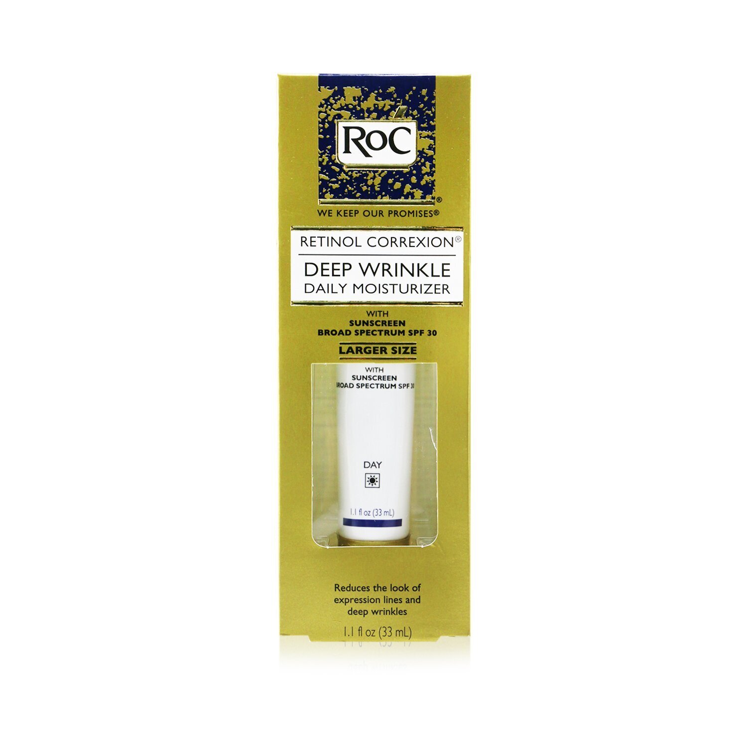 ROC Retinol Correxion Deep Wrinkle Daily Moisturizer With Sunscreen Broad Spectrum SPF 30 (Exp. Date 10/2022) 33ml/1.1oz