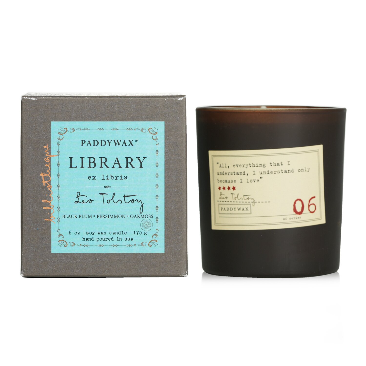 Paddywax Library Candle - Leo Tolstoy 170g/6oz