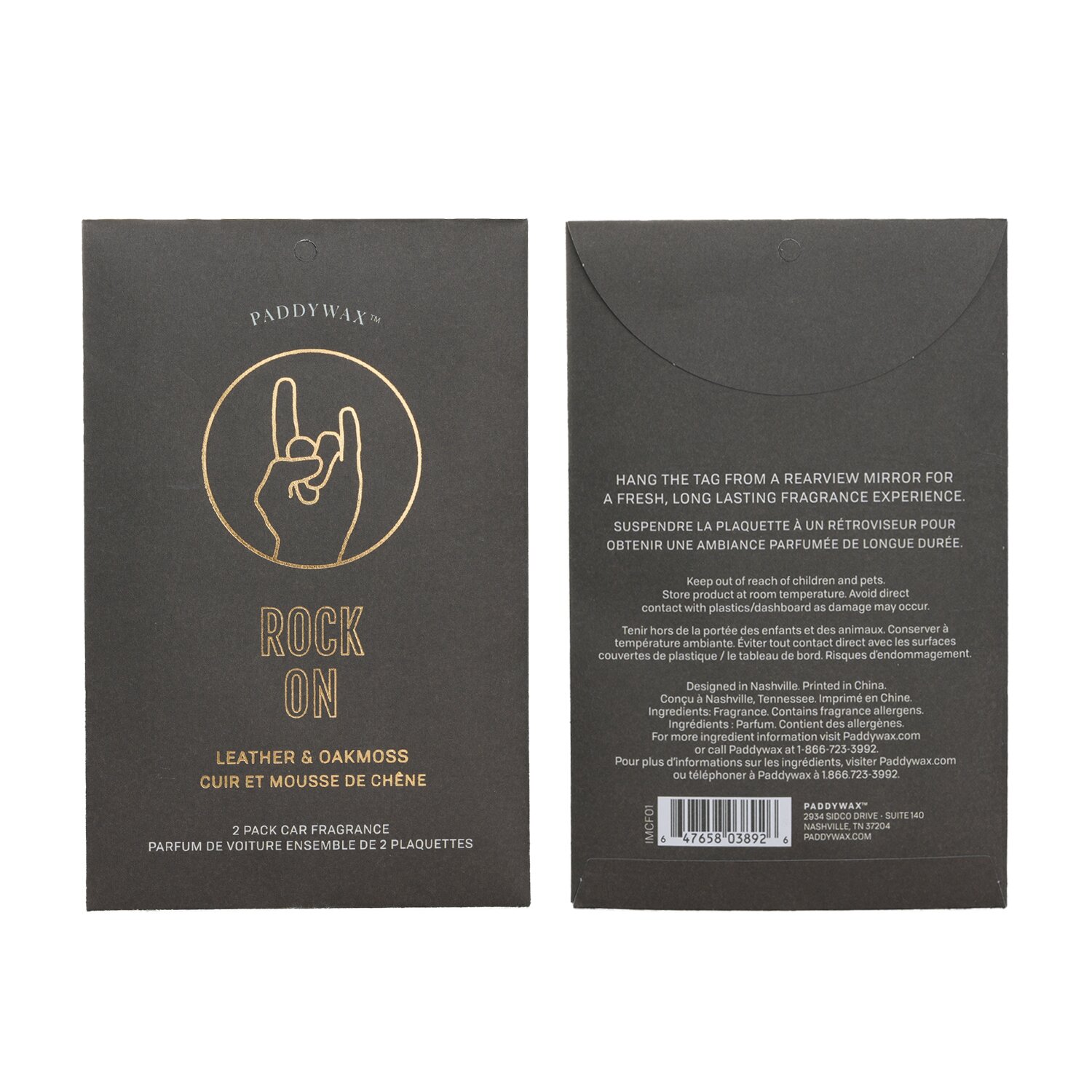 Paddywax Impressions Car Fragrance - Rock On 2packs