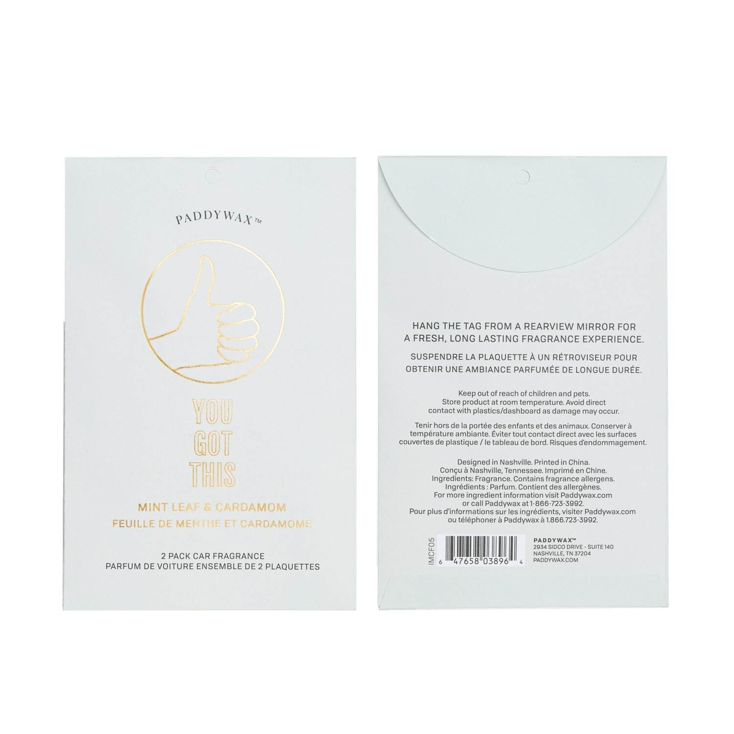 Paddywax Impressions Car Fragrance - You Got This 2packs