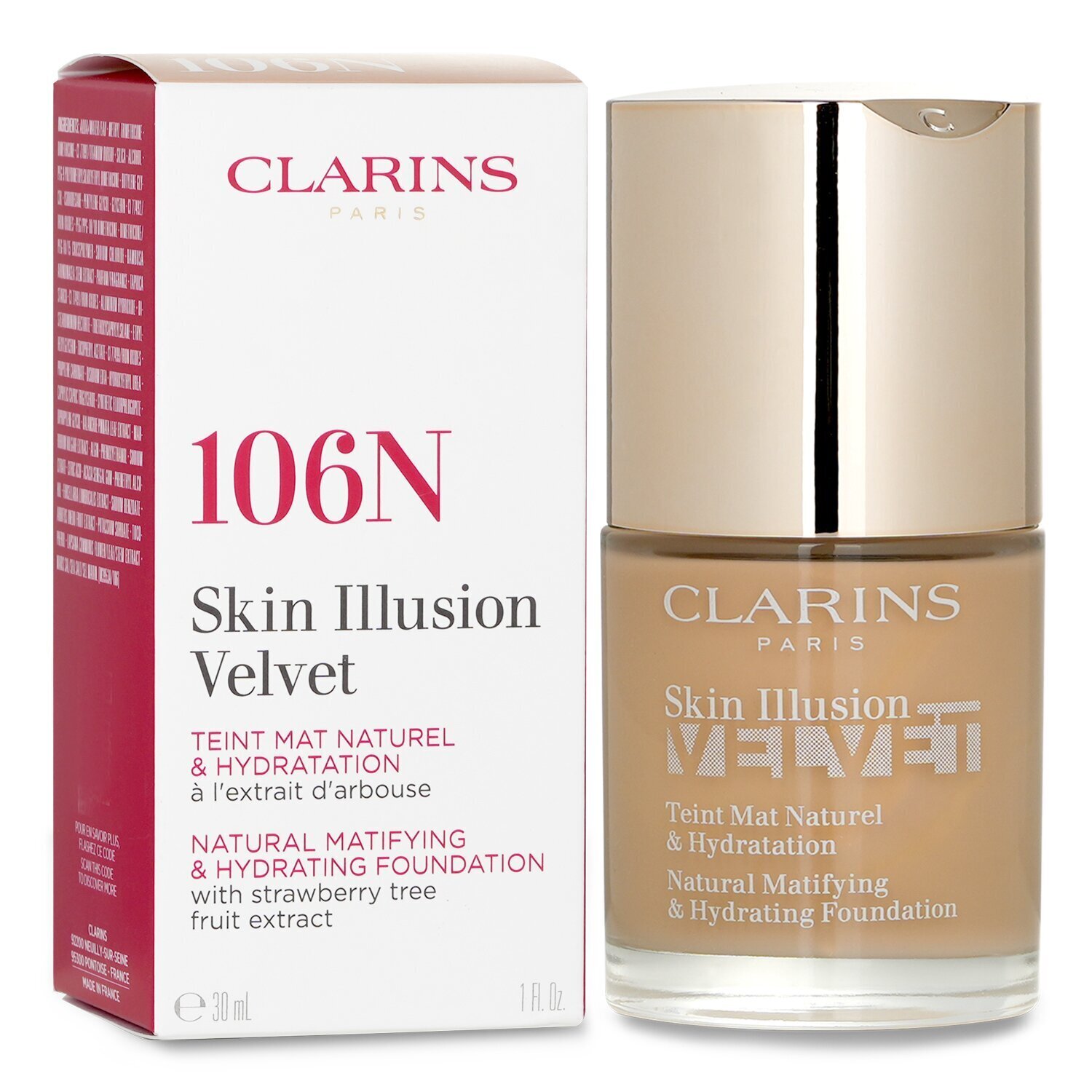 Clarins Skin Illusion Velvet Təbii Matlaşdırıcı və Nəmləndirici Tonal Krem 30ml/1oz