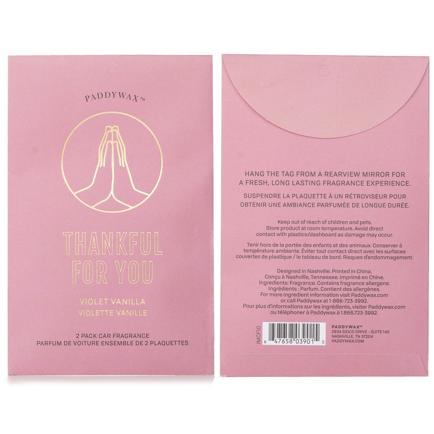 Paddywax Impressions Car Fragrance - Thankful For You 2packs