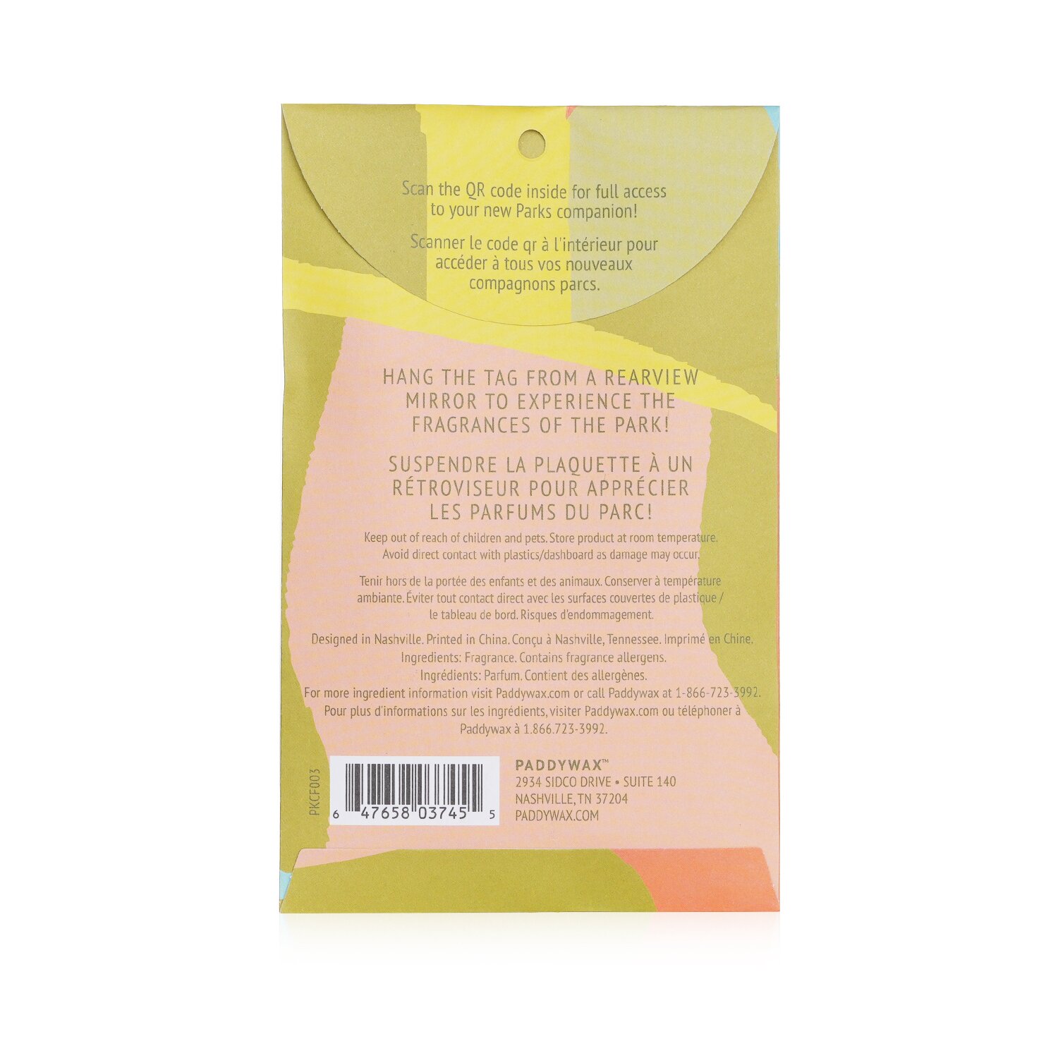 Paddywax Parks Car Fragrance - Yellowstone 2packs