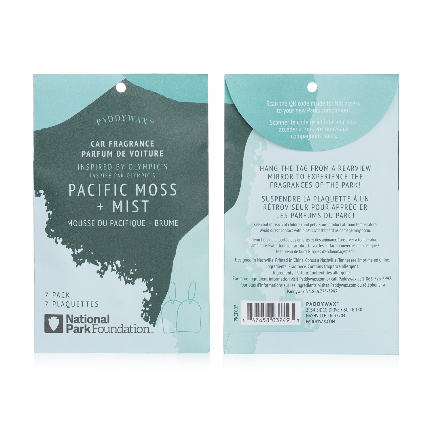Paddywax Parks Car Fragrance - Olympic 2packs