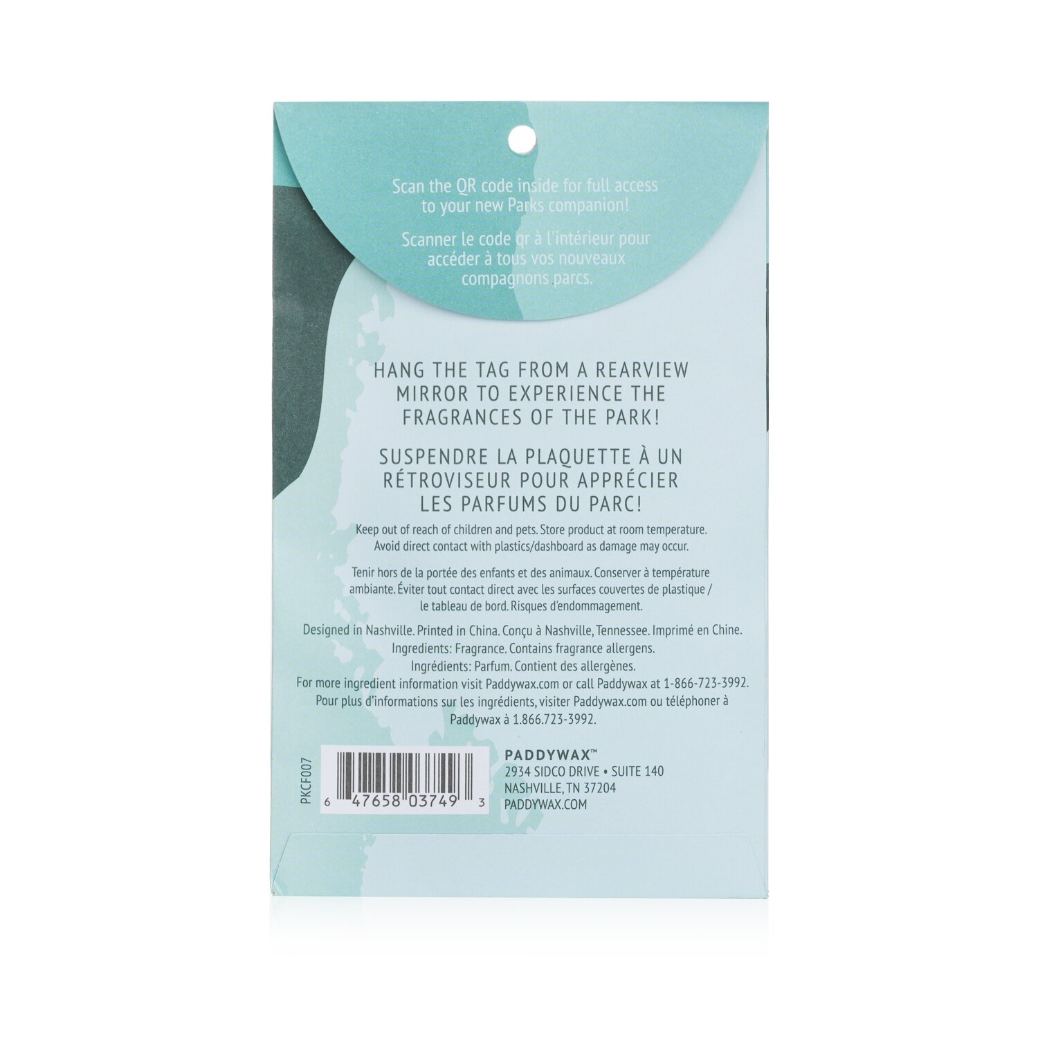 Paddywax Parks Car Fragrance - Olympic 2packs