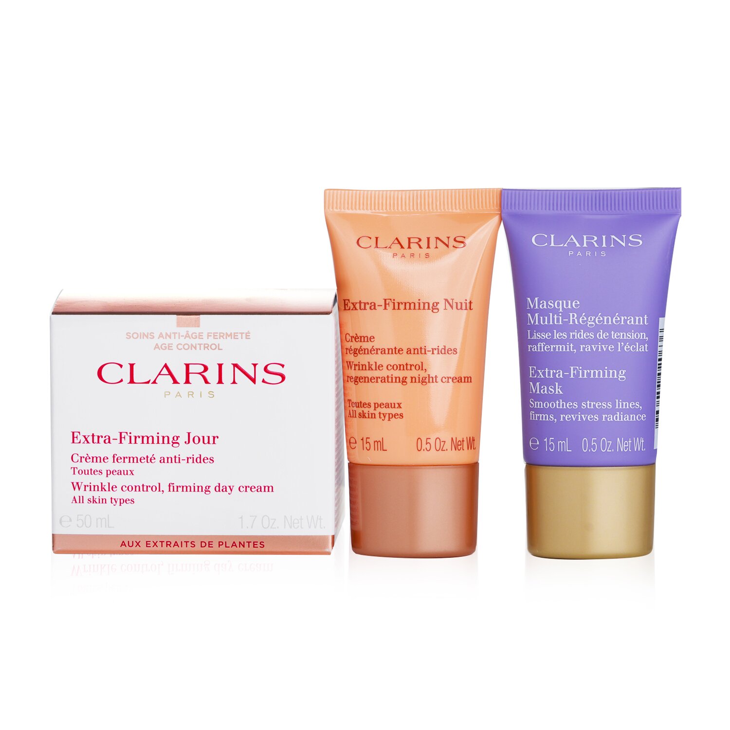 Clarins Extra Firming Set :Day Cream 50ml + Night Cream 15ml + Mask 15ml 3pcs