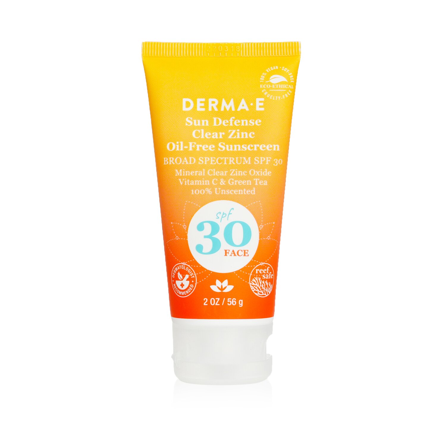 Derma E Sun Defense Clear Zinc Oil Free Sunscreen SPF 30 - Face 56g/2oz