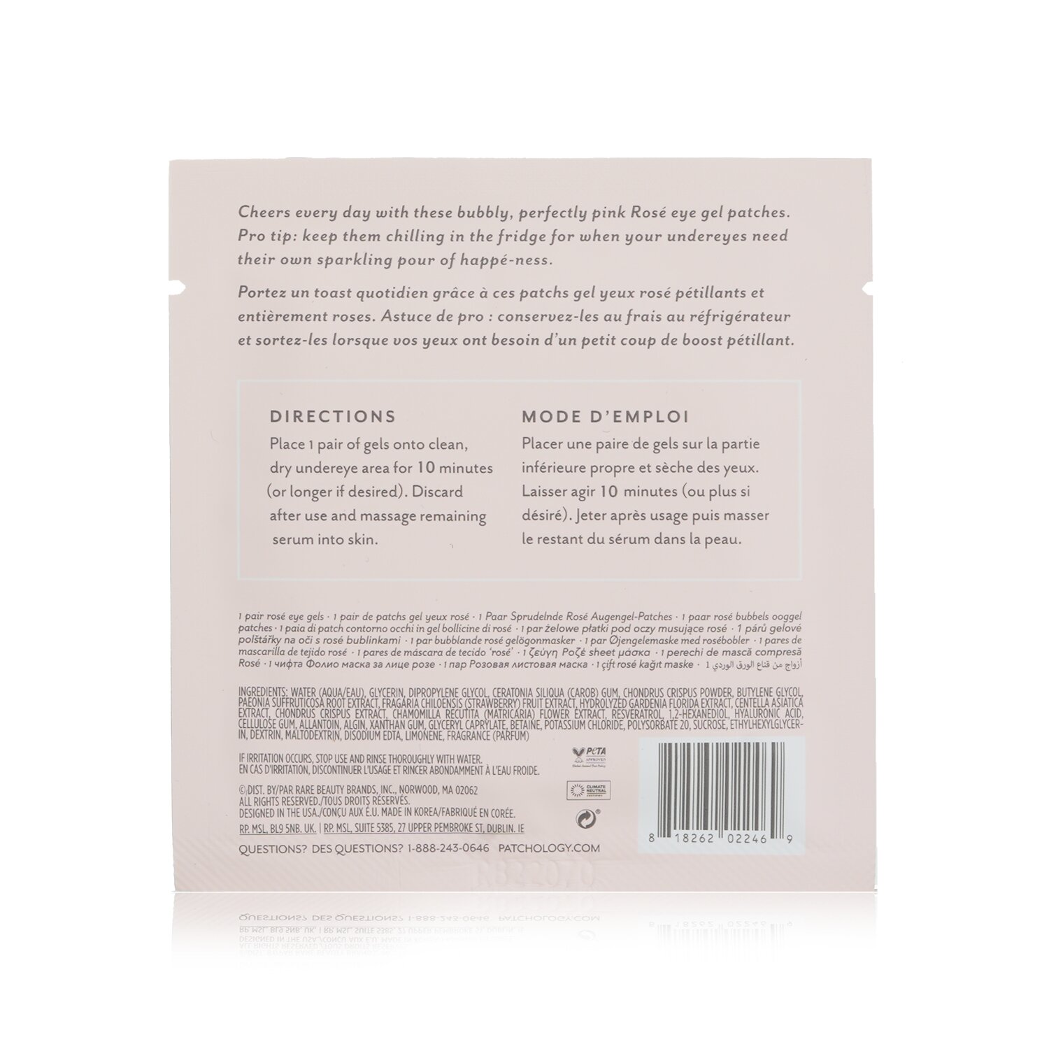 Patchology Serve Chilled Rose Eye Gels 5pairs