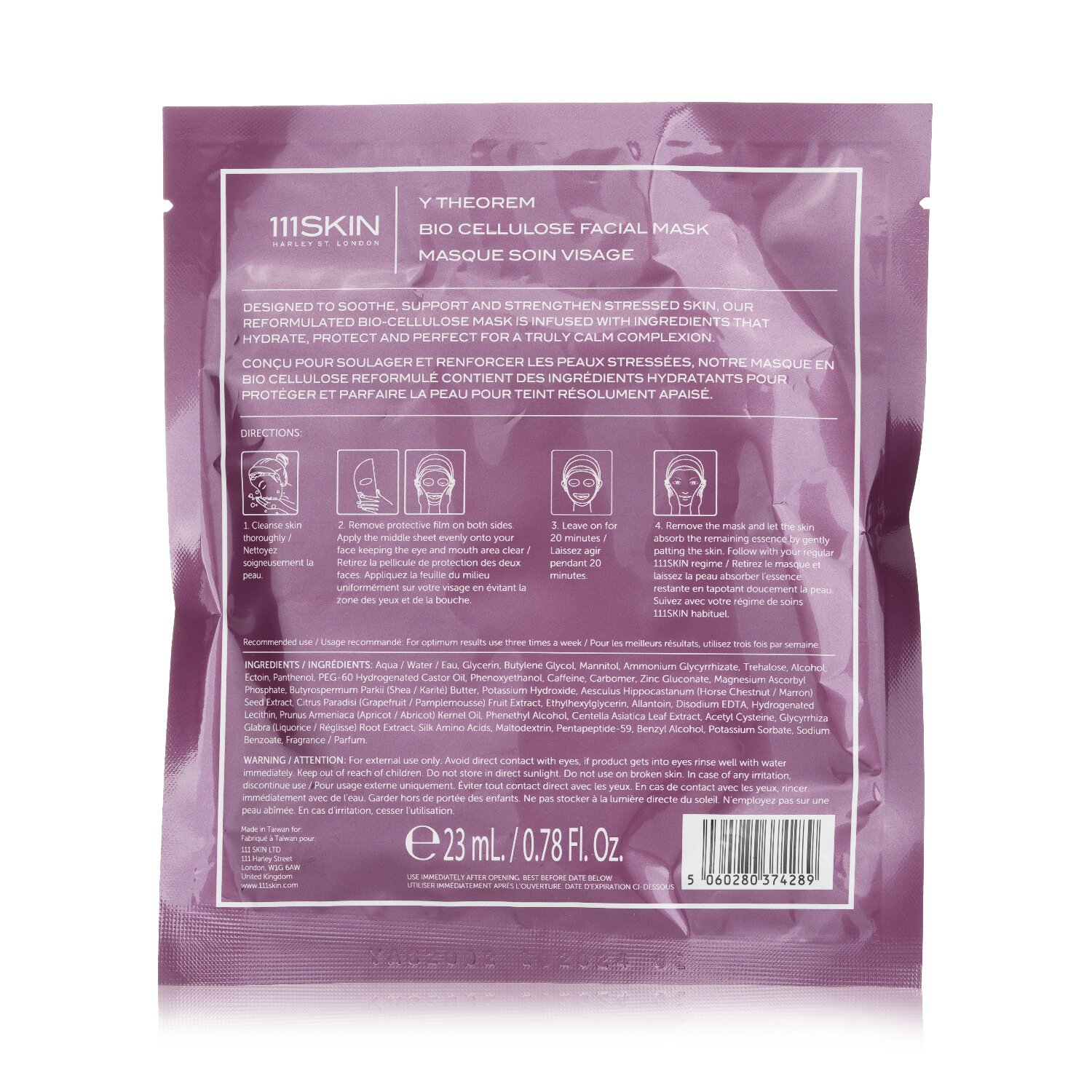 111skin Y Theorem Bio Cellulose Facial Mask 23ml/0.78oz