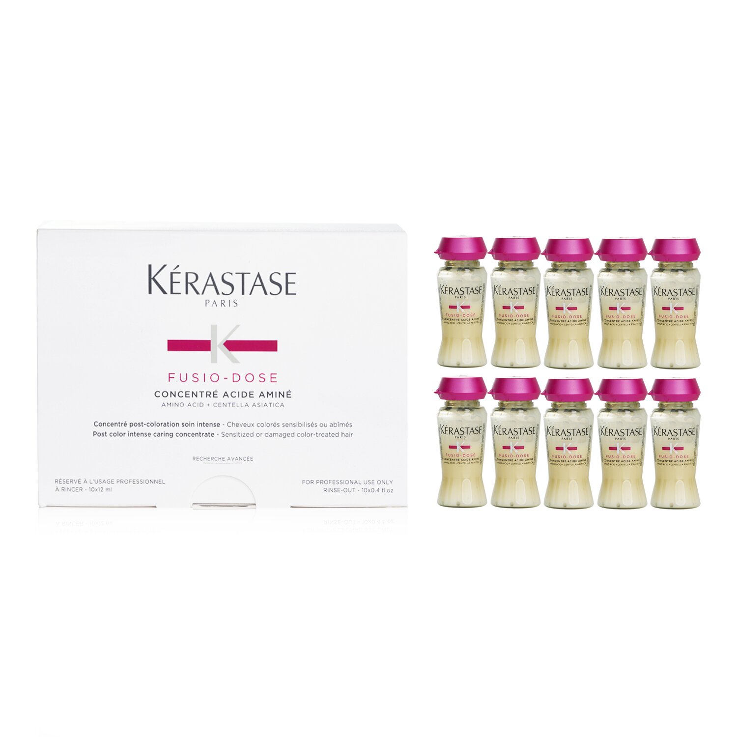 Kerastase تركيز حمض أمين Fusio-Dose Concentre Concentre (للشعر المصبوغ الحساس أو التالف) 10x12ml/0.4oz