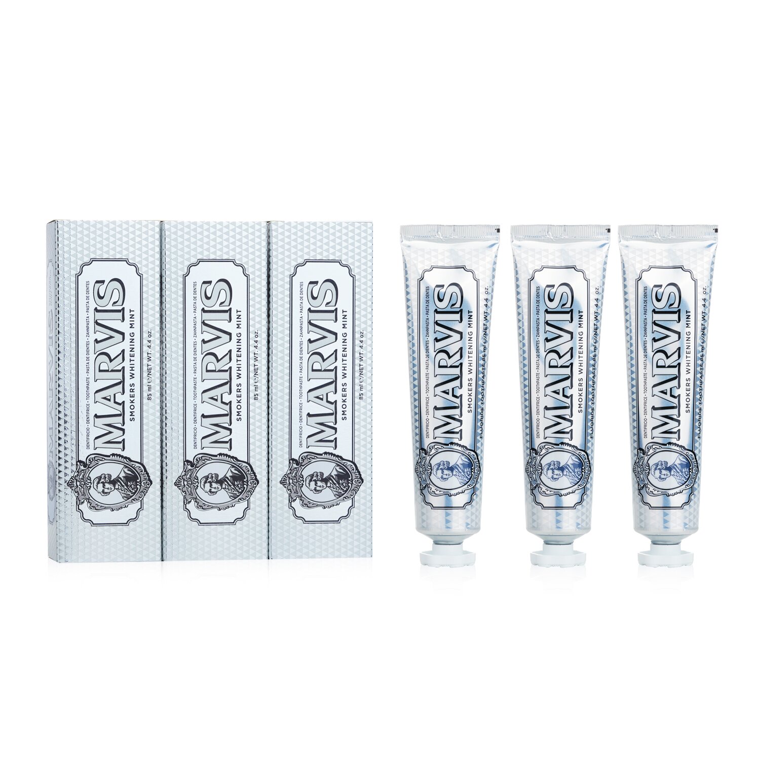 Marvis 三件套：3x 吸煙者美白薄荷牙膏 3x85ml/4.2oz