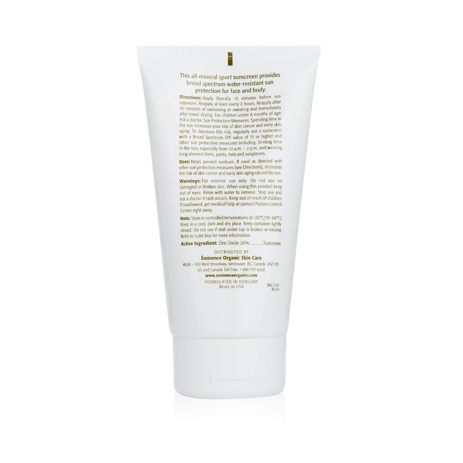 Eminence Lilikoi Mineral Defense Sport Sunscreen SPF 30 147ml/5oz