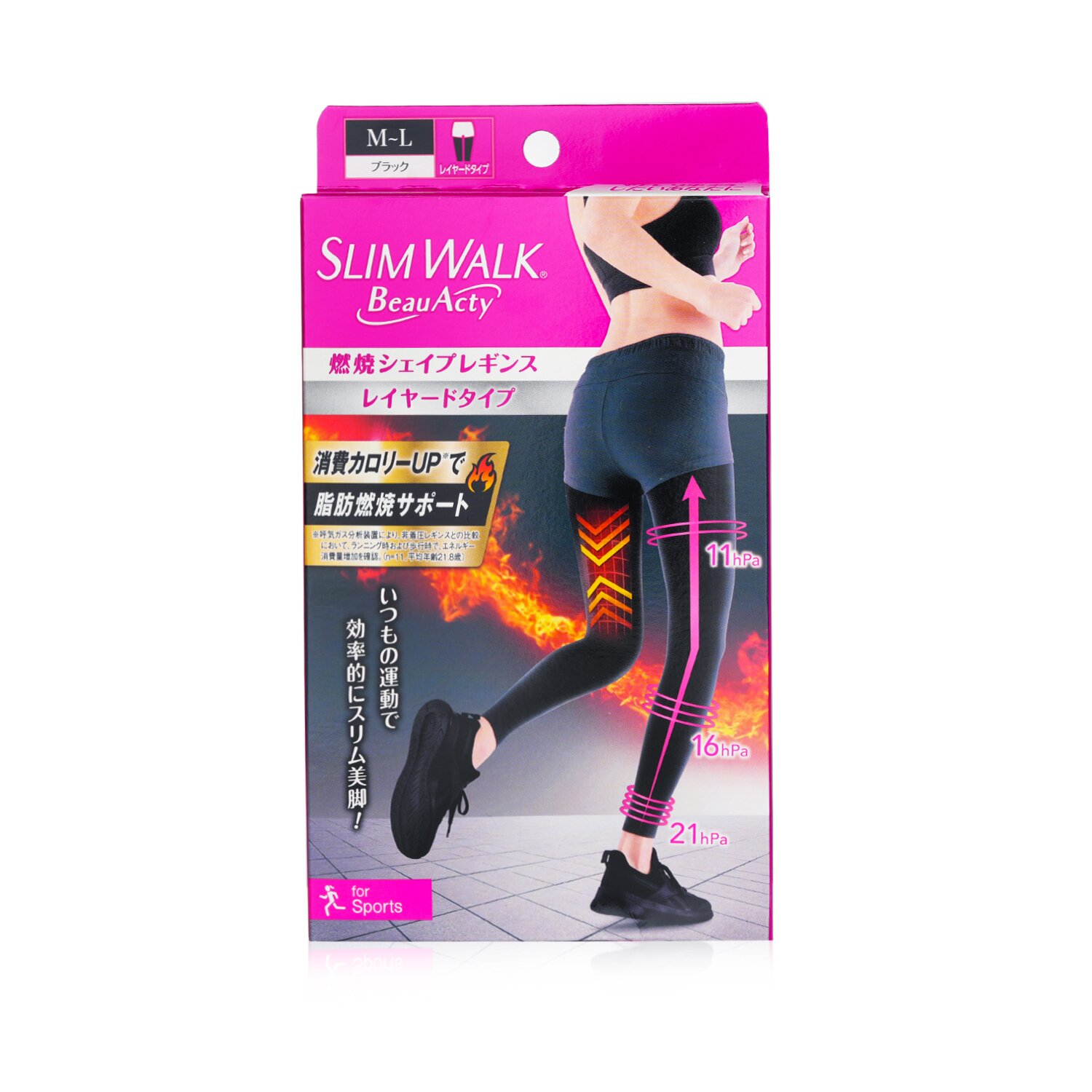 SlimWalk Compression Leggings with Taping Function for Sports 1pair