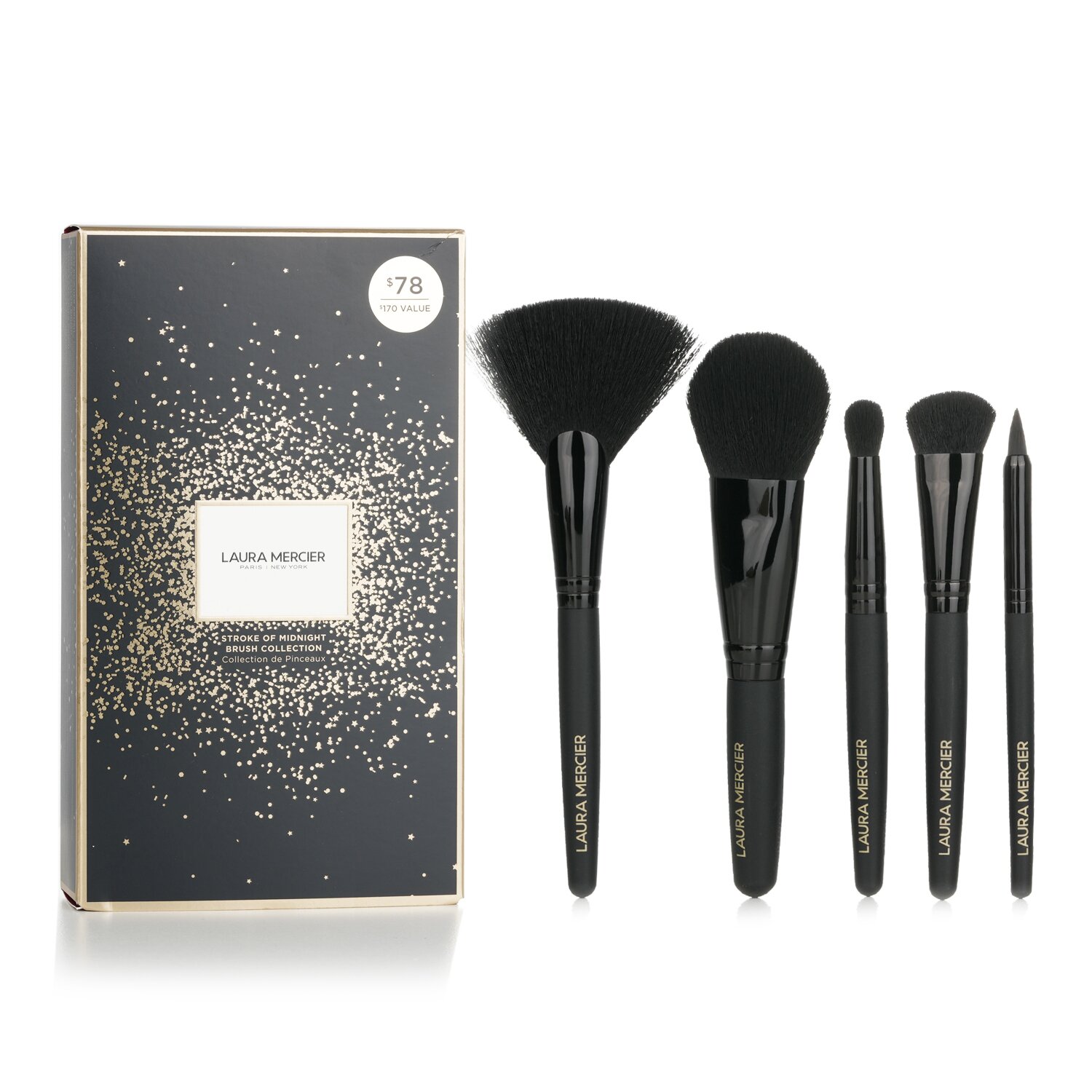 Laura Mercier Stroke of Midnight Brush Collection (5x Brush + 1xPouch) 5pcs+1xPouch
