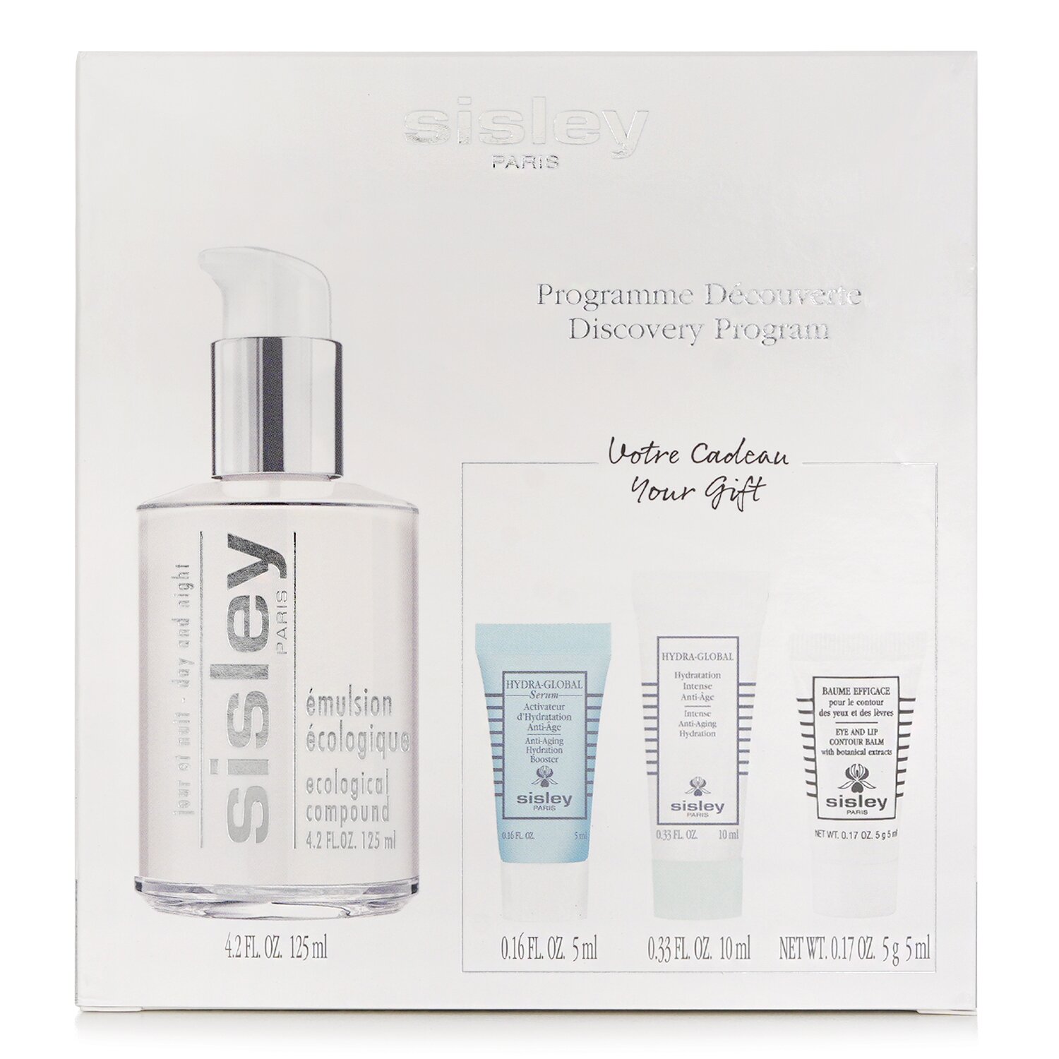 Sisley (For TKOF - Sara Ele) ) Emulsion Ecologique Set : Ecologique Emulsion 125ml + Serum 5ml + Hydration 10ml + Baume Efficace 5ml(Random Packaging) 4pcs