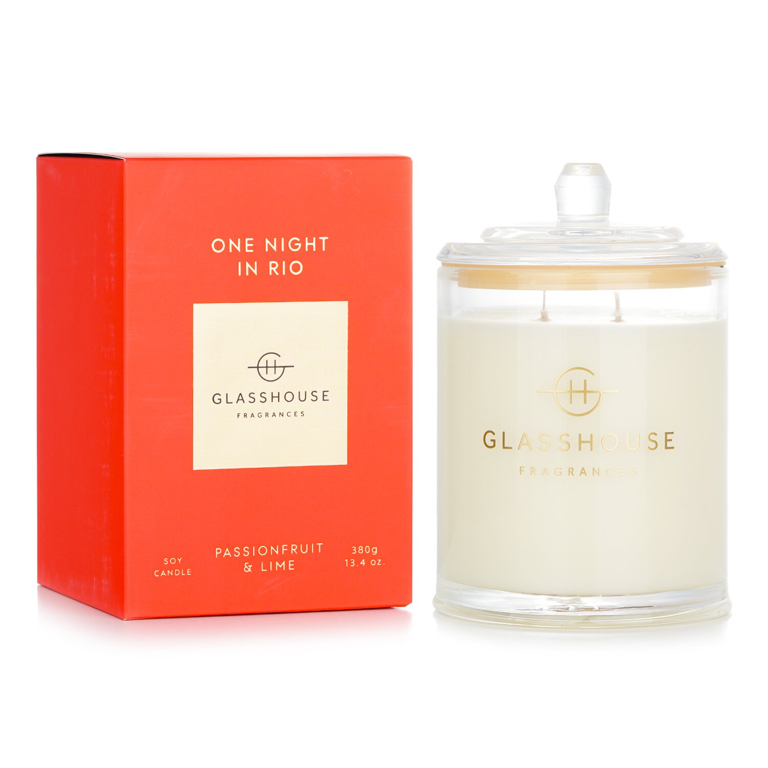 Glasshouse Triple Scented Soy Candle - One Night In Rio (Passionfruit & Lime) 380g/13.4oz