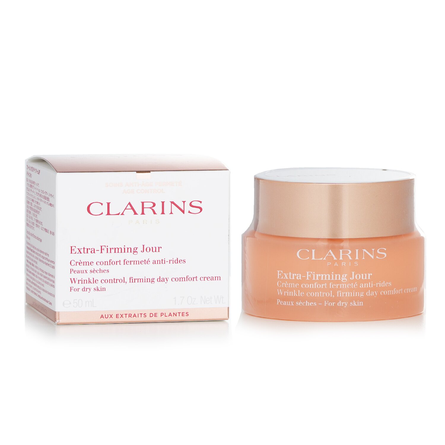 Clarins Extra Firming Jour Wrinkle Control, Ujędrniający krem na dzień Comfort - do skóry suchej 50ml/1.7oz