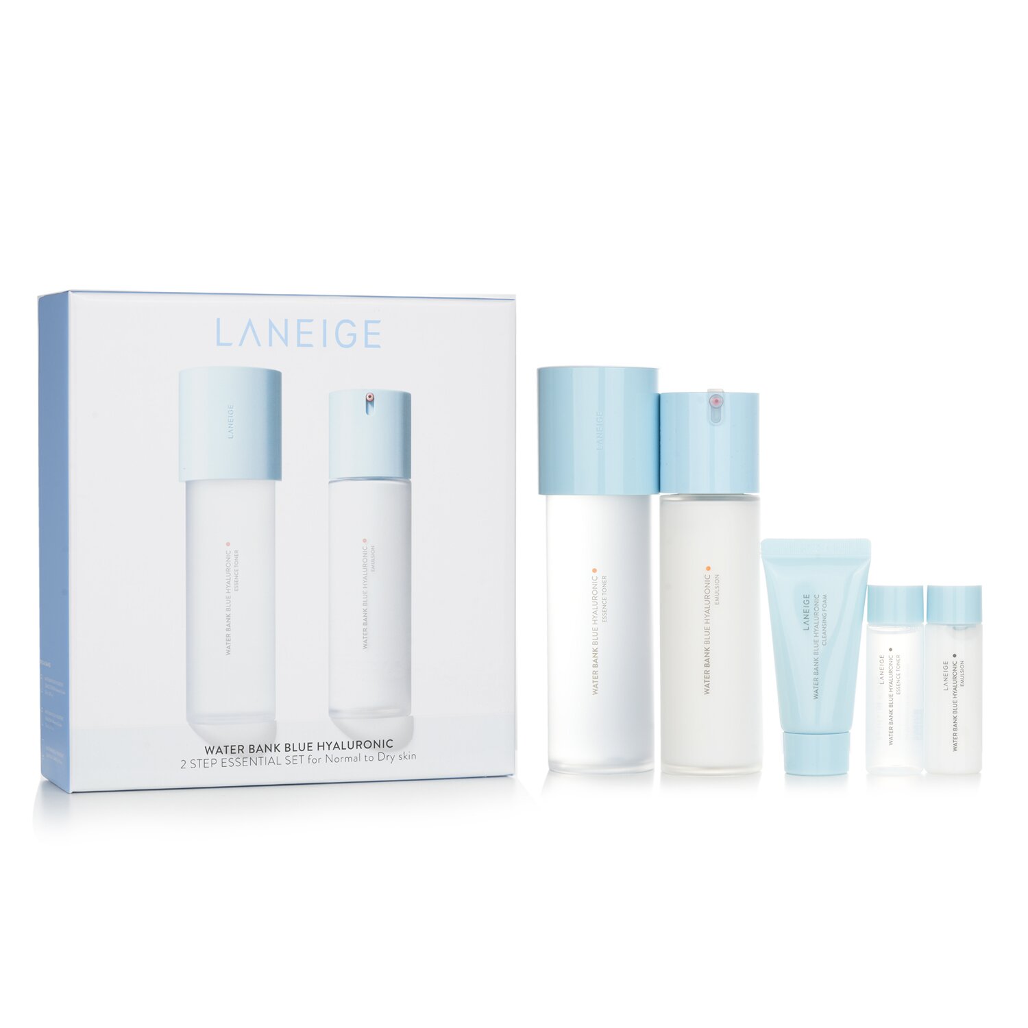 Laneige Water Bank Blue Hyaluron 2 lépéses esszenciális készlet (normál és száraz bőrre) 5pcs