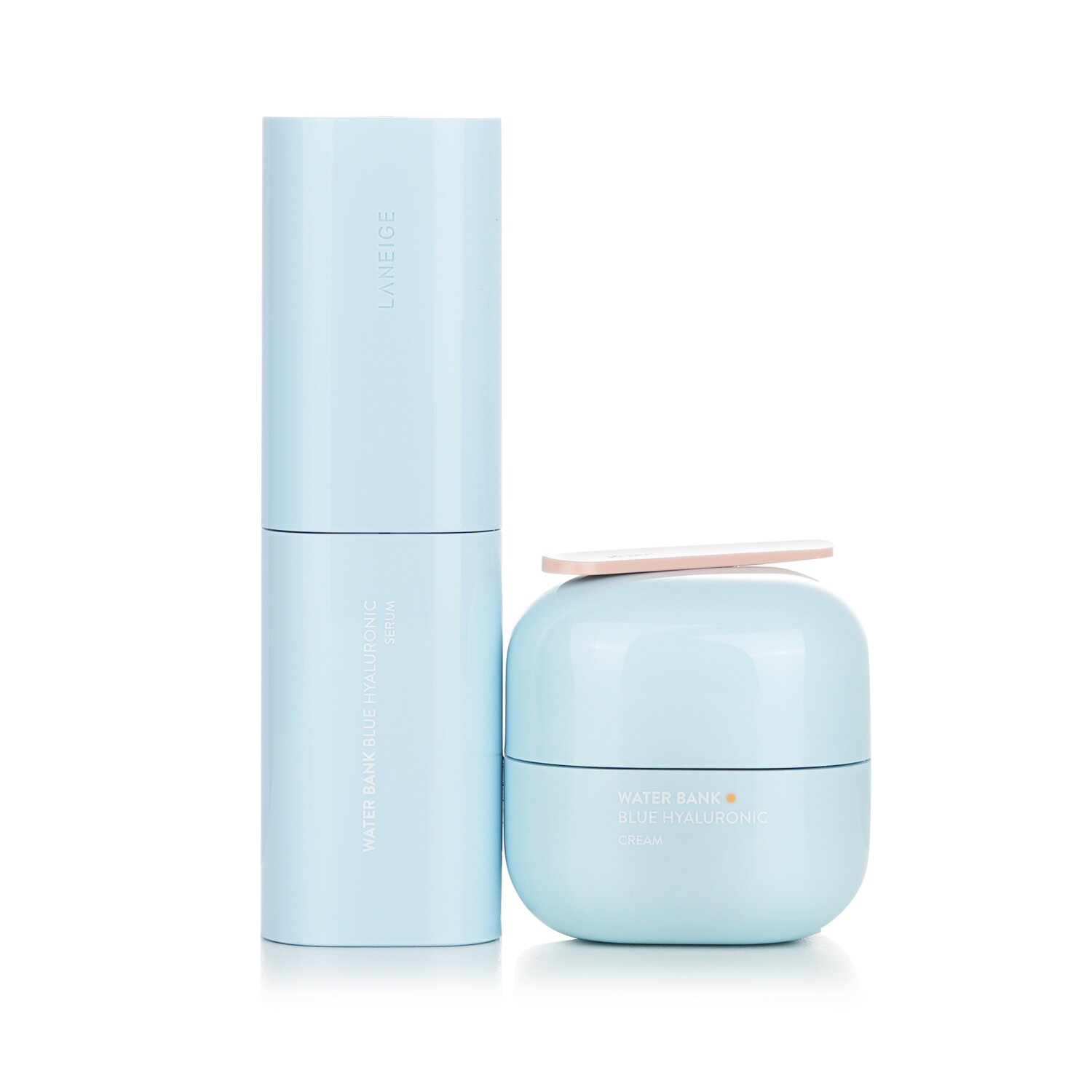 Laneige Water Bank Blue Hyaluronic (For Normal To Dry Skin) : 1x Serum 50ml/1.6oz + 1x Cream 50ml/1.6oz 2pcs
