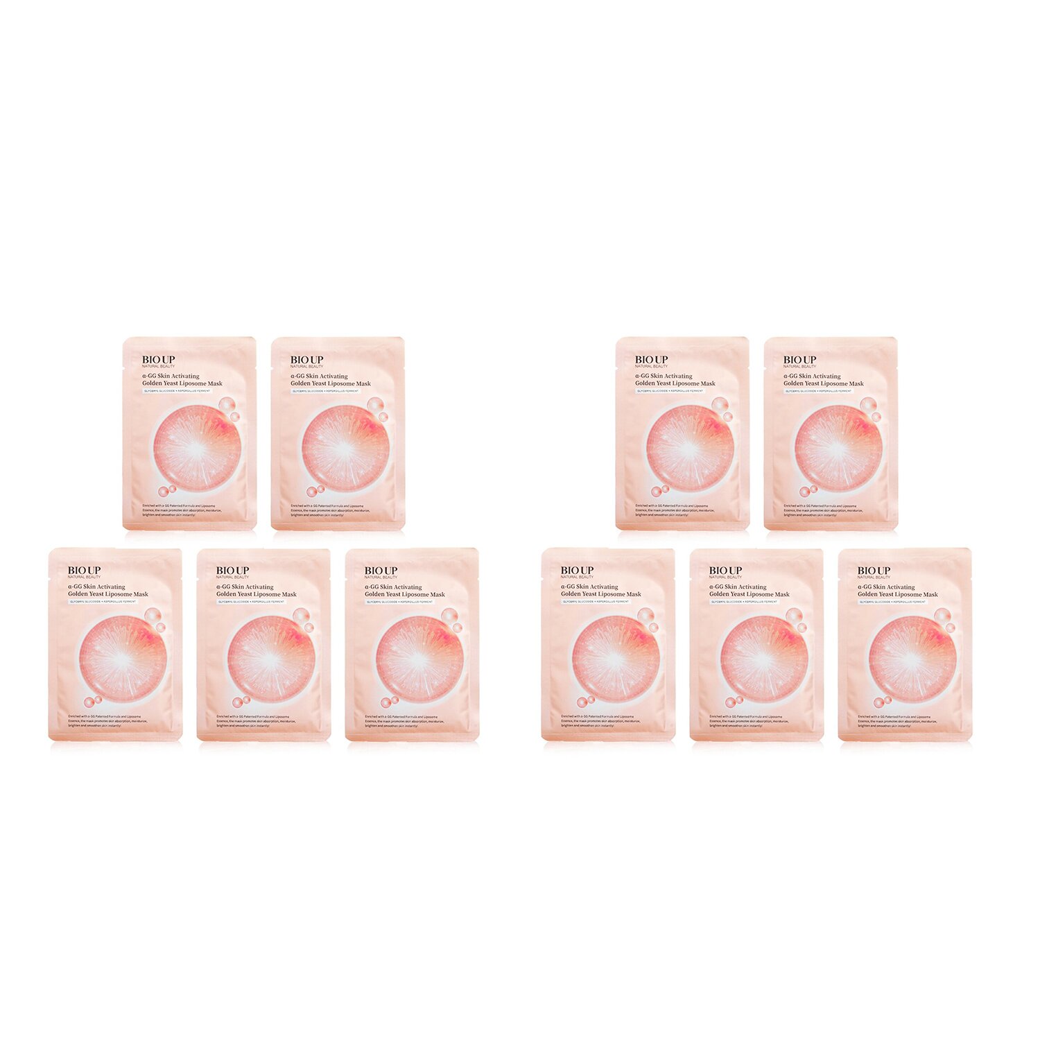 Natural Beauty BIO UP a-GG Skin Activating Golden Yeast Liposome Mask Duo Pack 2x5x25ml/0.84oz