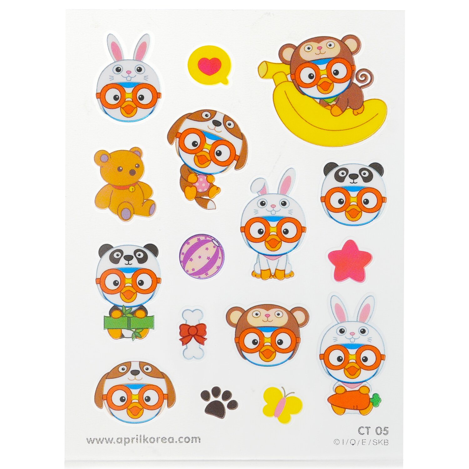 April Korea Pororo 身體貼紙 1pc