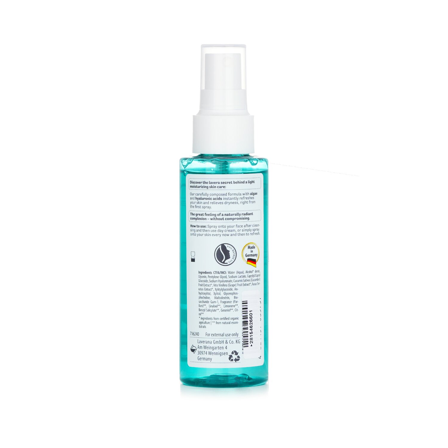 Lavera Hydro Sensation Face Mist With Algae & Hyaluronic acids (Exp. Date: 01/2023) 100ml/3.4oz