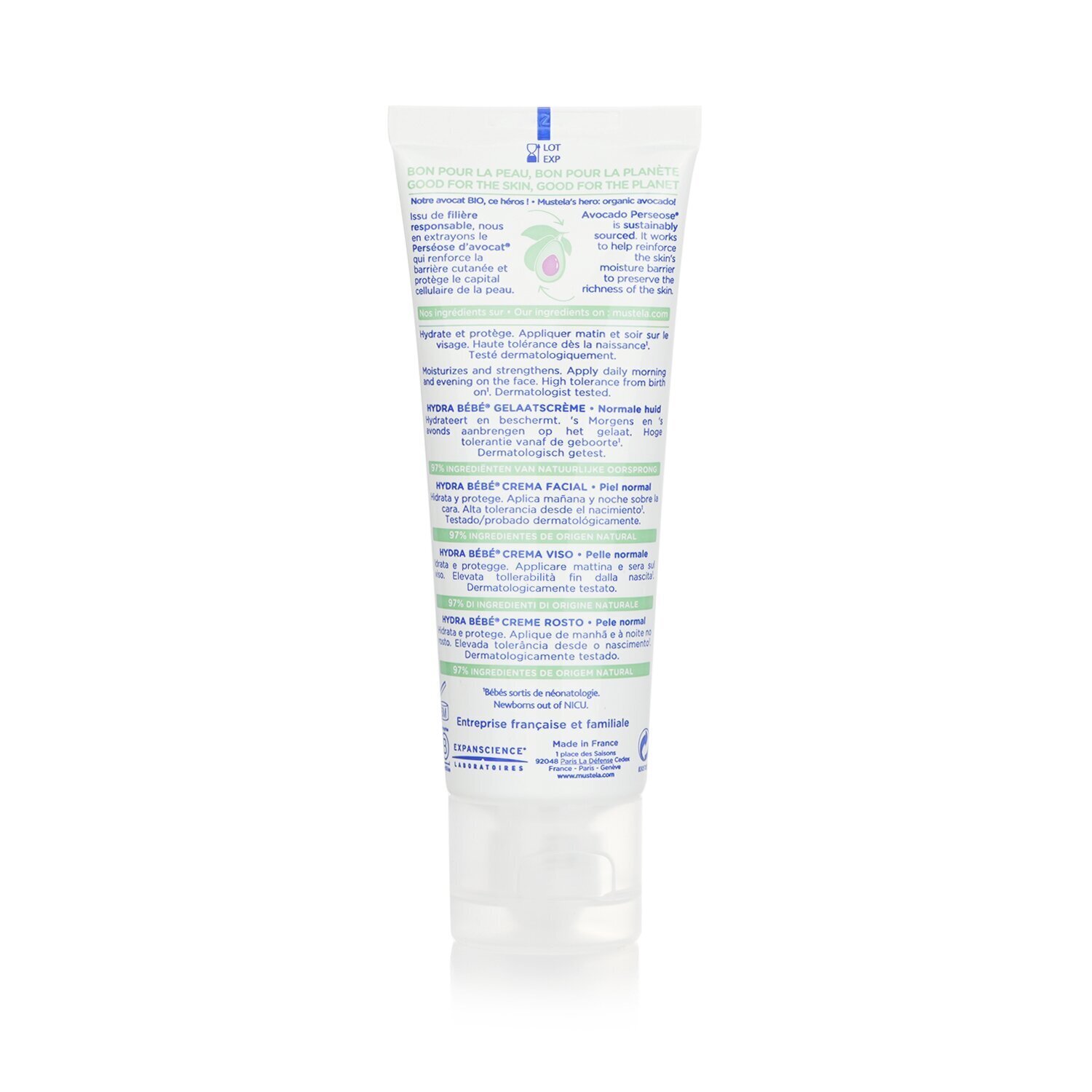 妙思乐 Mustela Hydra Bebe Facial Cream With Organic Avocado - Normal Skin (Exp. Date: 06/2023) 40ml/1.35oz