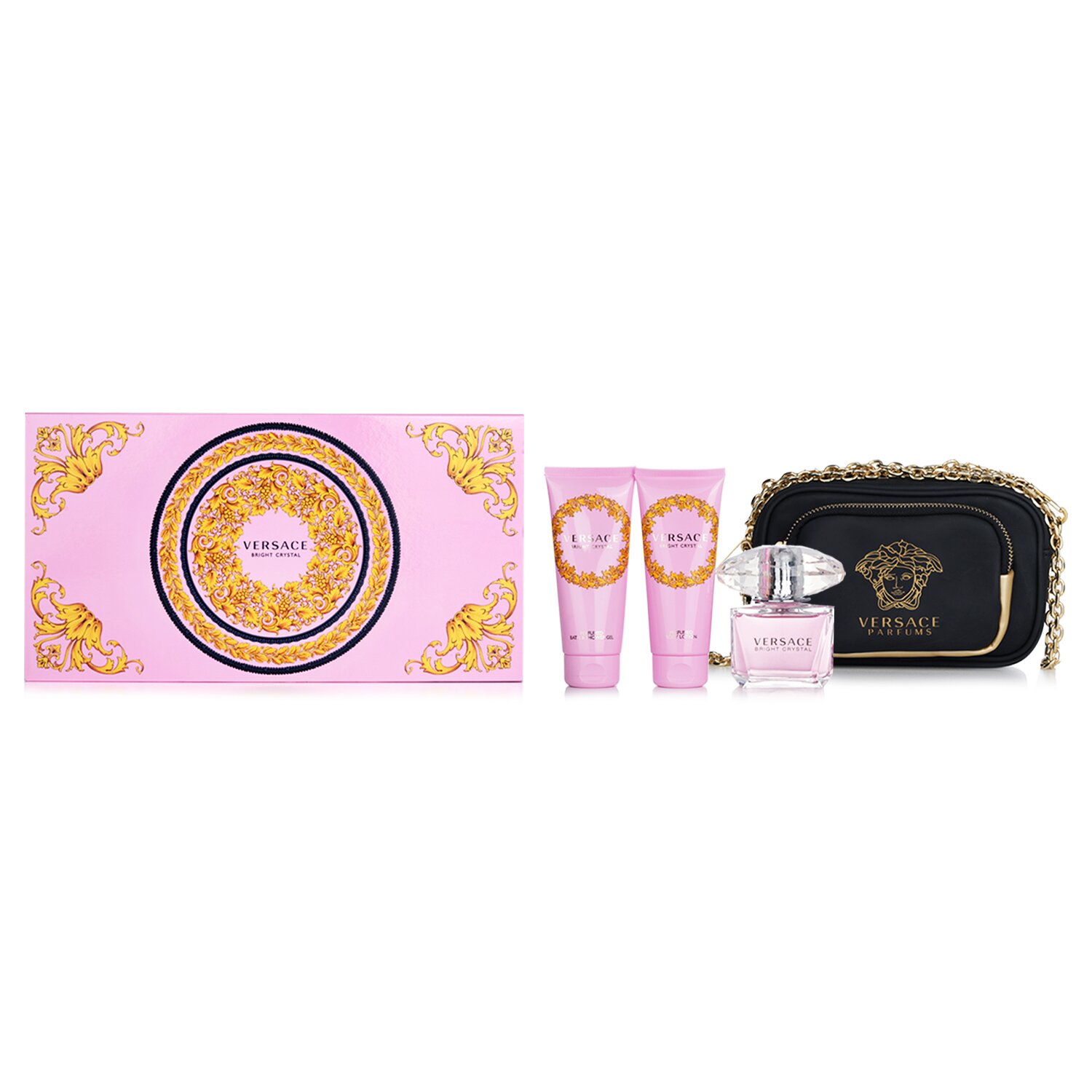 Versace Bright Crystal Coffret: 3pcs+1Bag