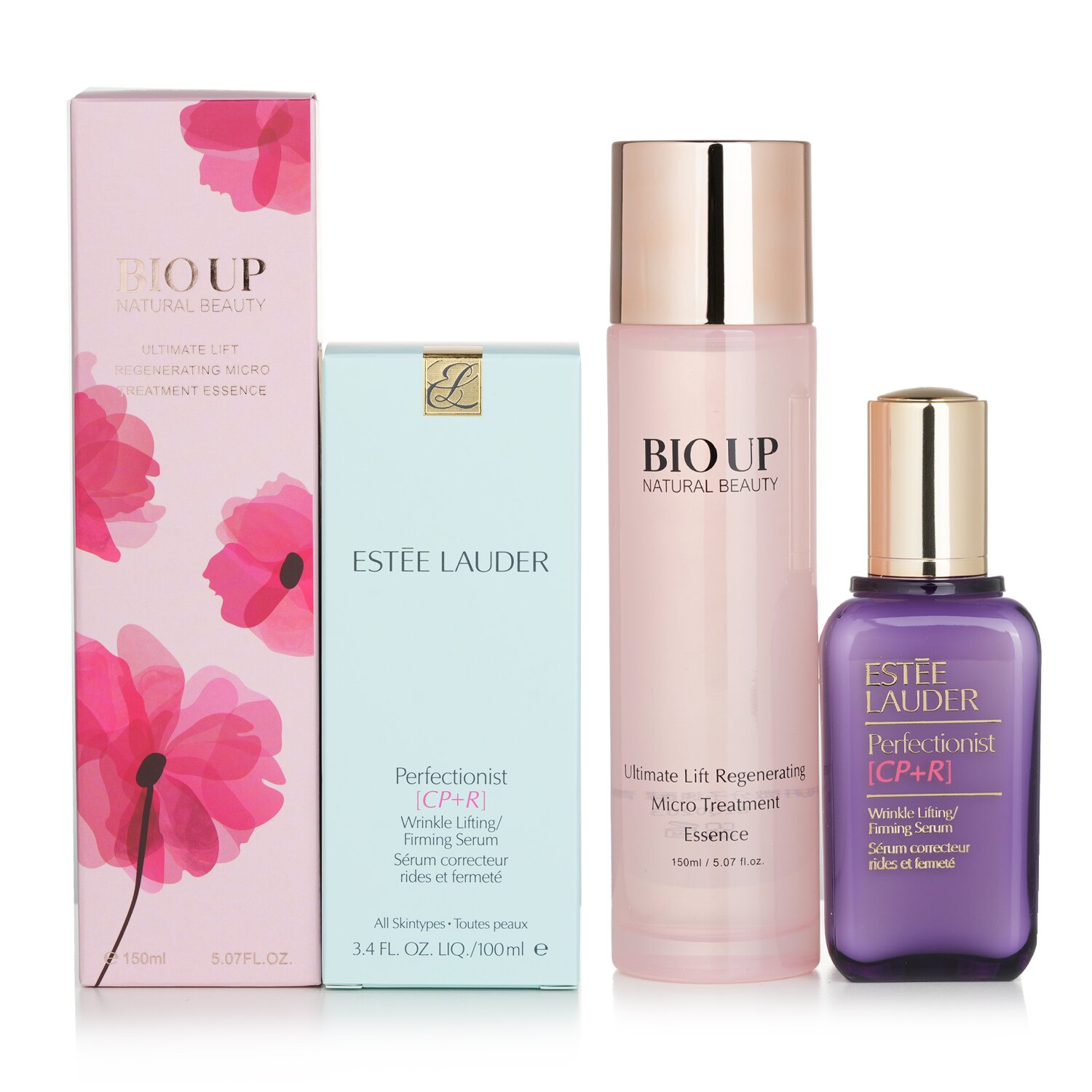 Estee Lauder Perfectionist [CP+R] Wrinkle Lifting/ Firming Serum - For All Skin Types) 100ml (Free: Natural Beauty BIO UP Treatment Essence 150ml) 2pcs