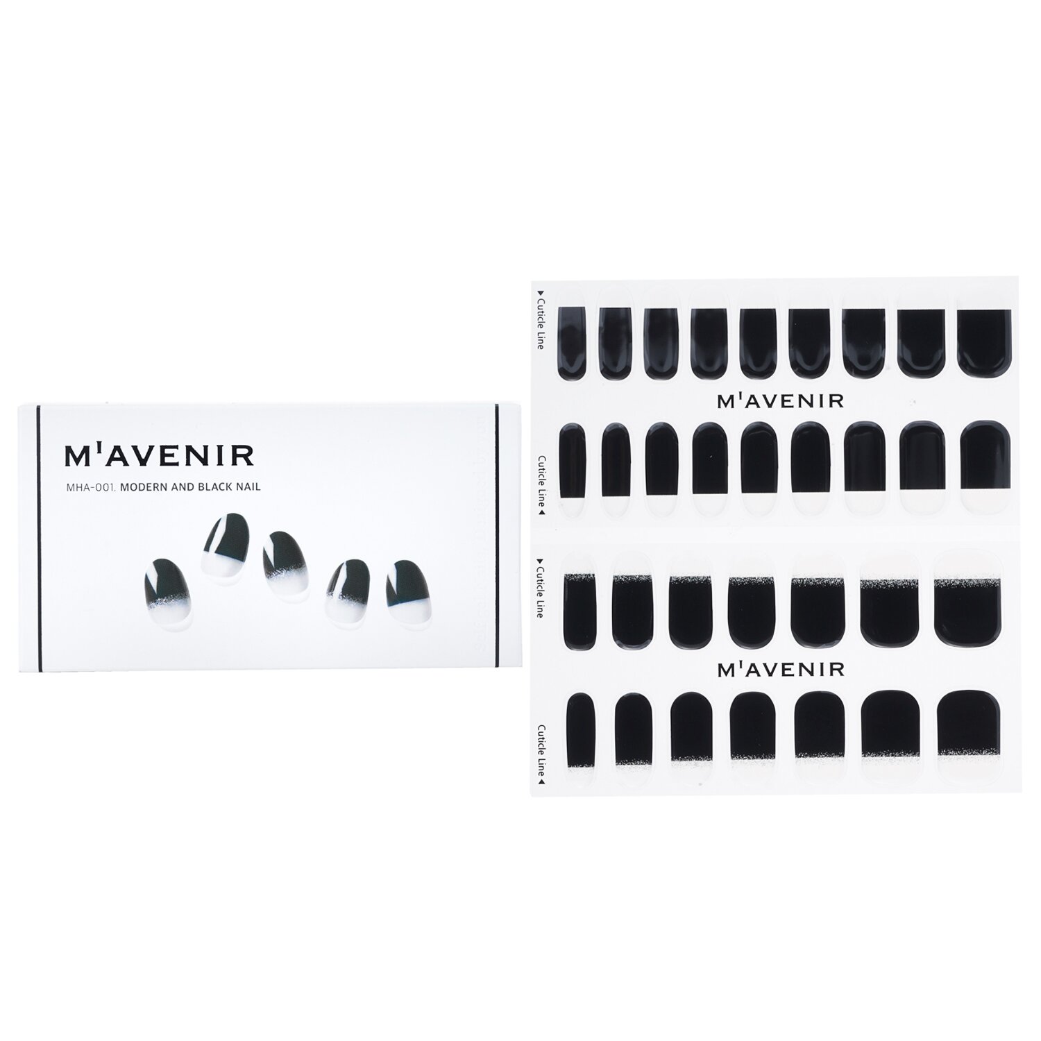Mavenir Αυτοκόλλητο νυχιών (Μαύρο) 32pcs