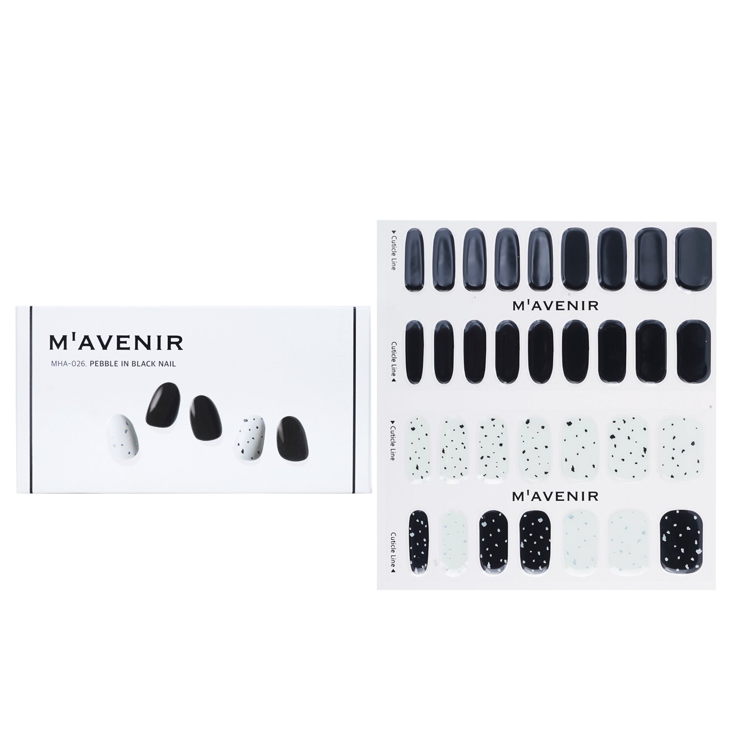 Mavenir Αυτοκόλλητο νυχιών (Μαύρο) 32pcs