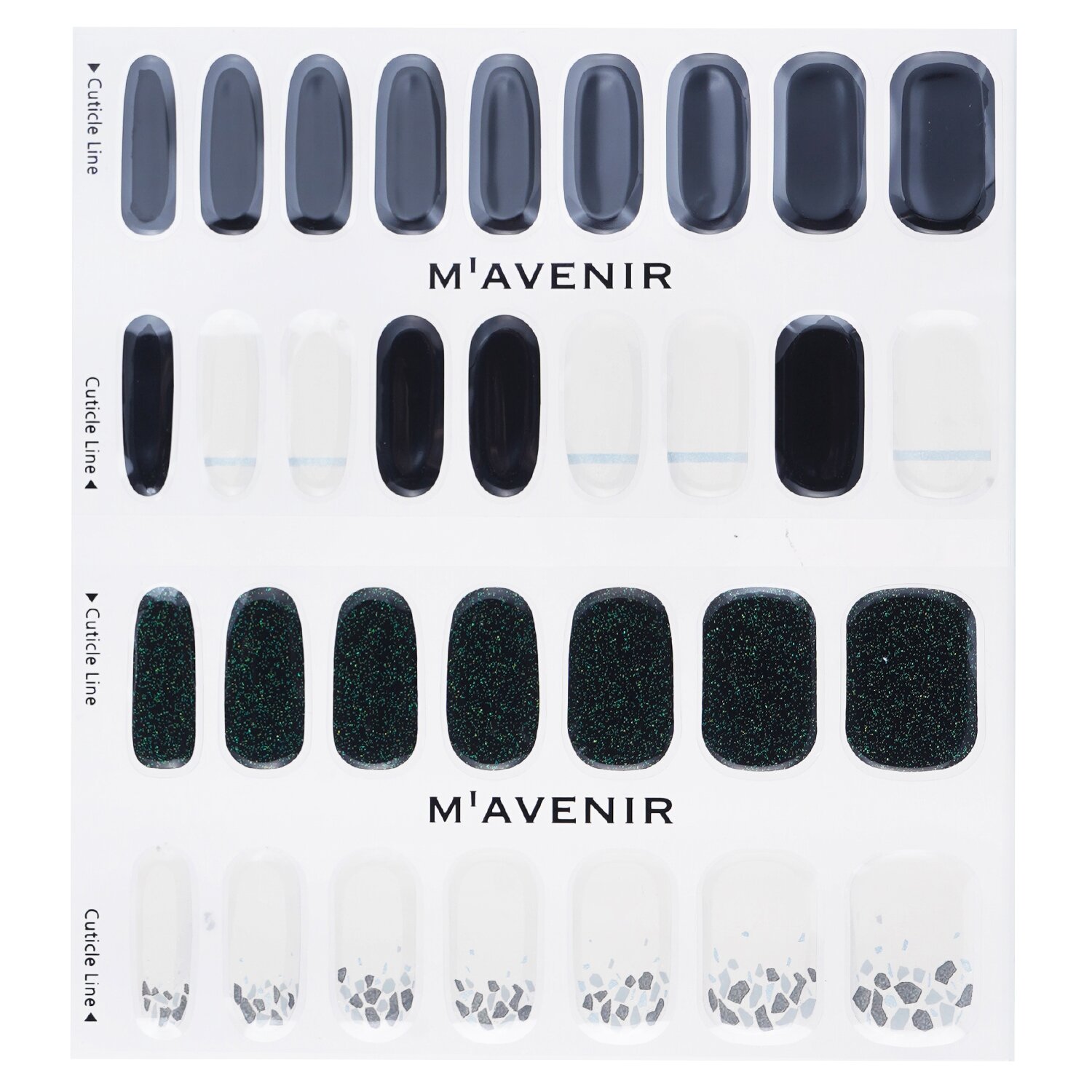 Mavenir Nail Sticker (Black) 32pcs