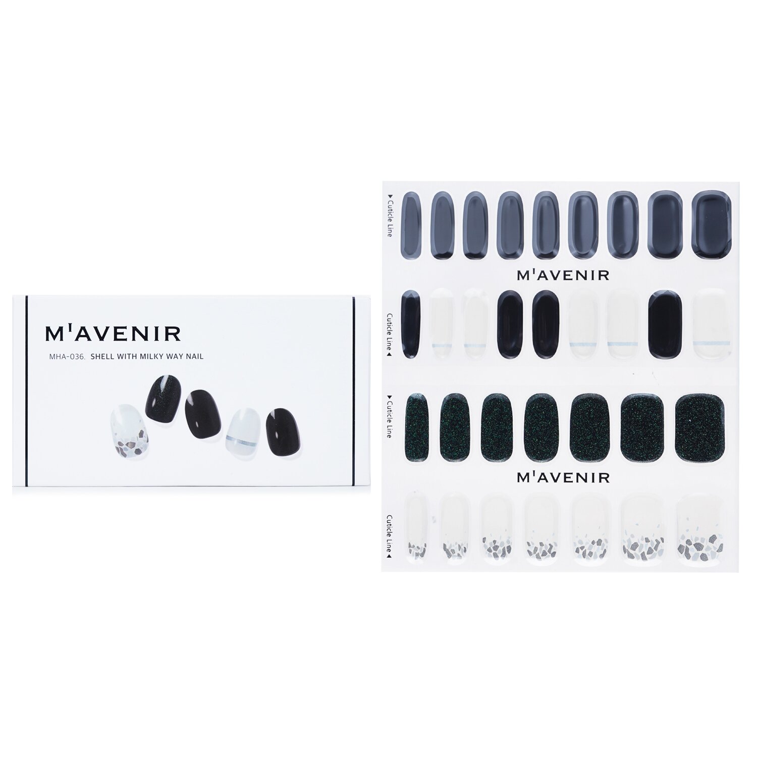 Mavenir Nail Sticker (Black) 32pcs