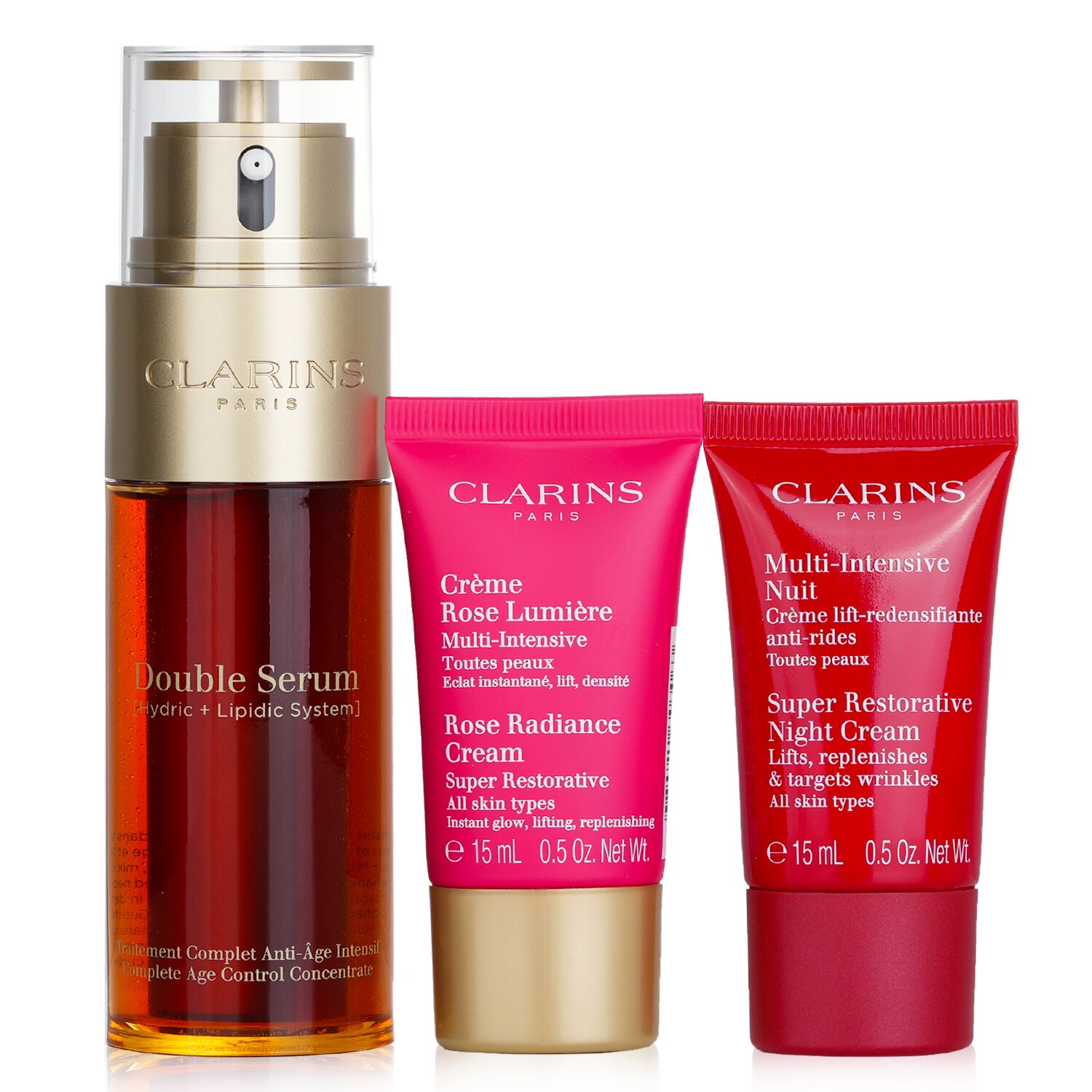 Clarins Double Serum & Multi Intensive Set: 3pcs+1bag