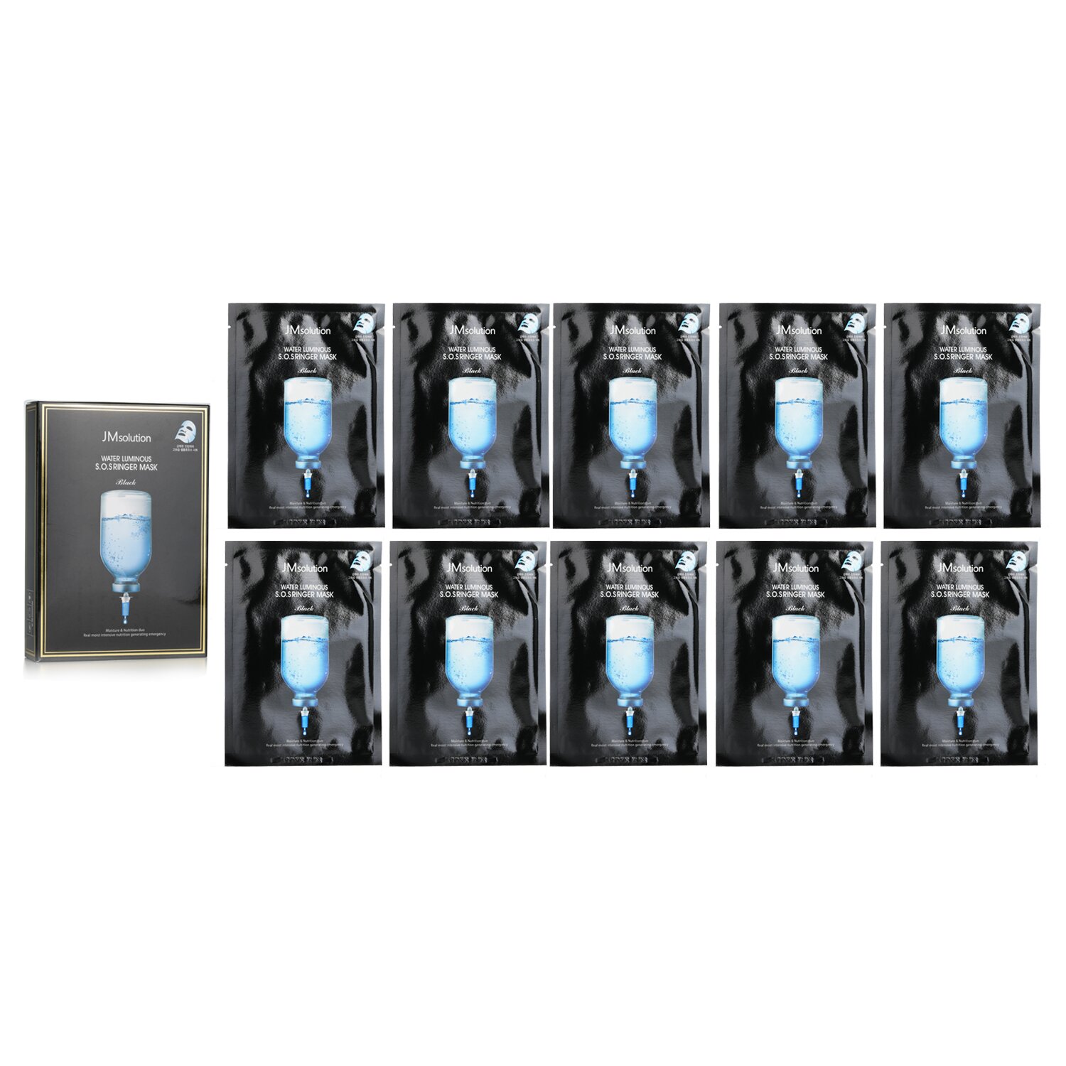 JM Solution Water Luminous SOS Ringer Mask Black 35mlx10pcs