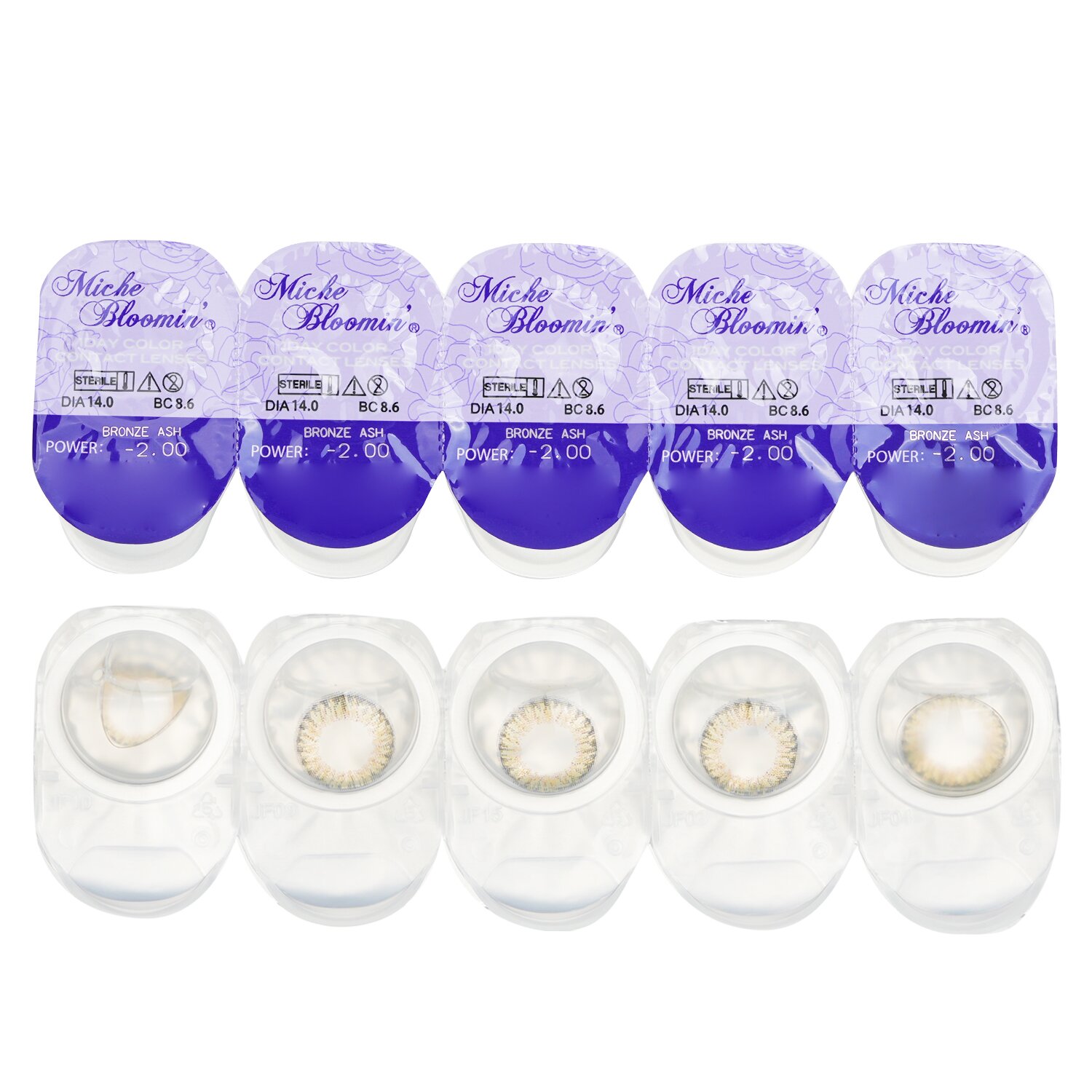 Miche Bloomin' Quarter Veil 1 Day Color Contact Lenses (102 Bronze Ash) 10pcs