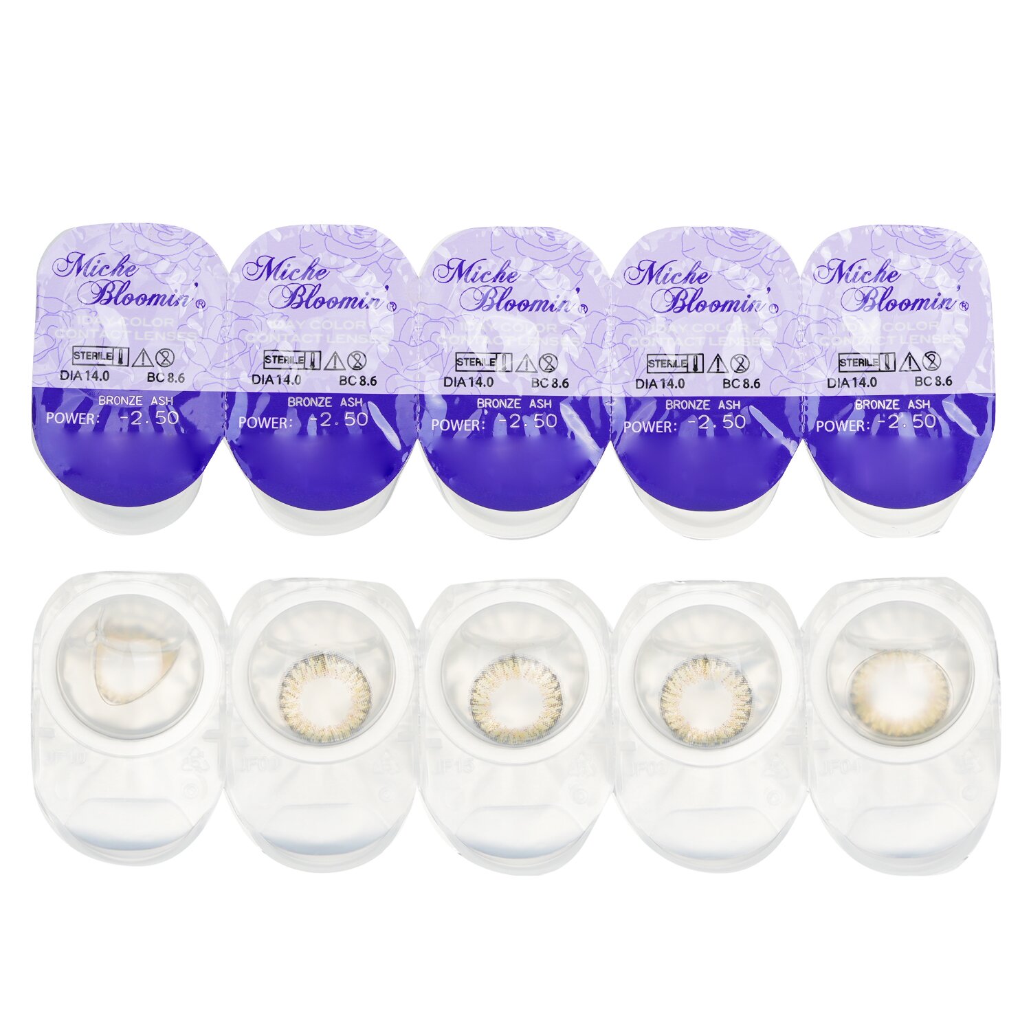 Miche Bloomin' Quarter Veil 1 Day Color Contact Lenses (102 Bronze Ash) 10pcs