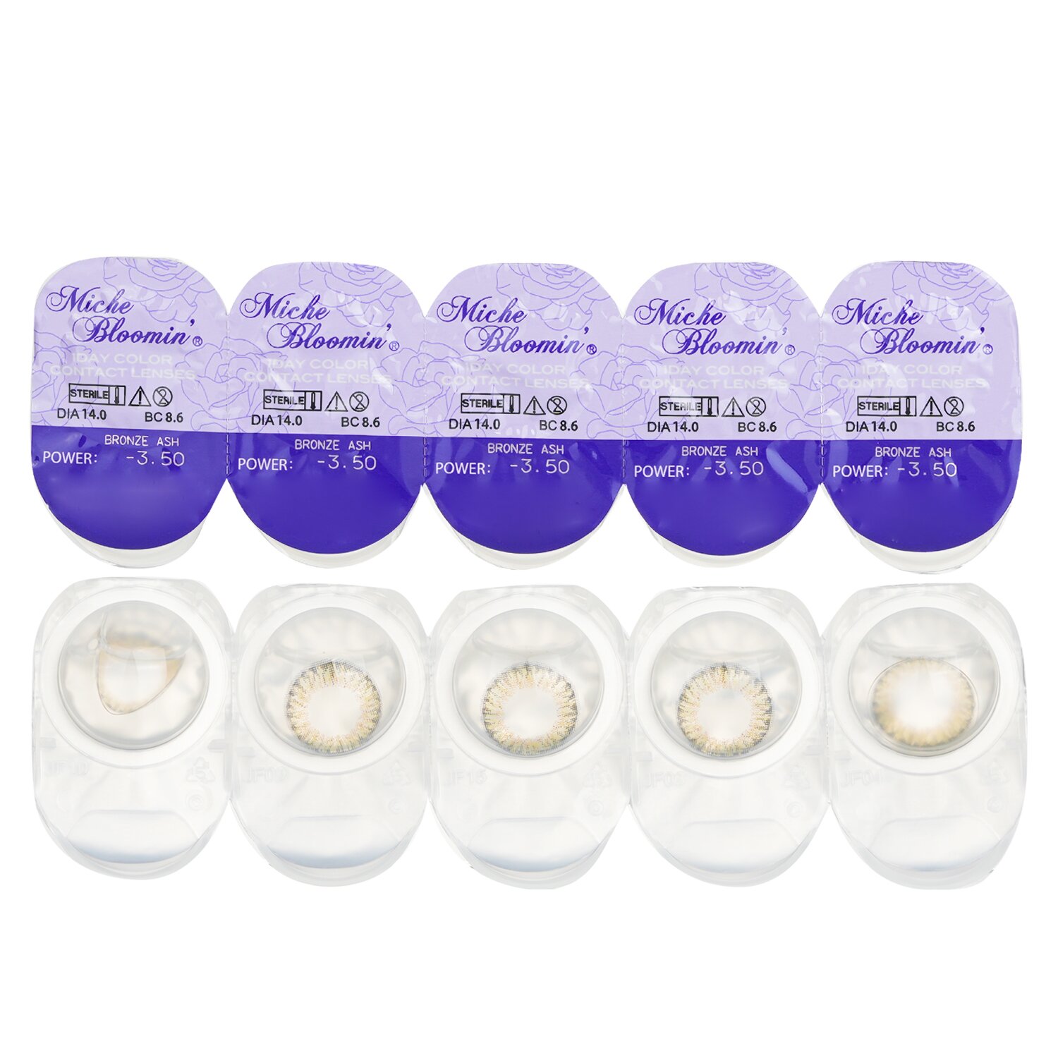Miche Bloomin' Quarter Veil 1 Day Color Contact Lenses (102 Bronze Ash) 10pcs